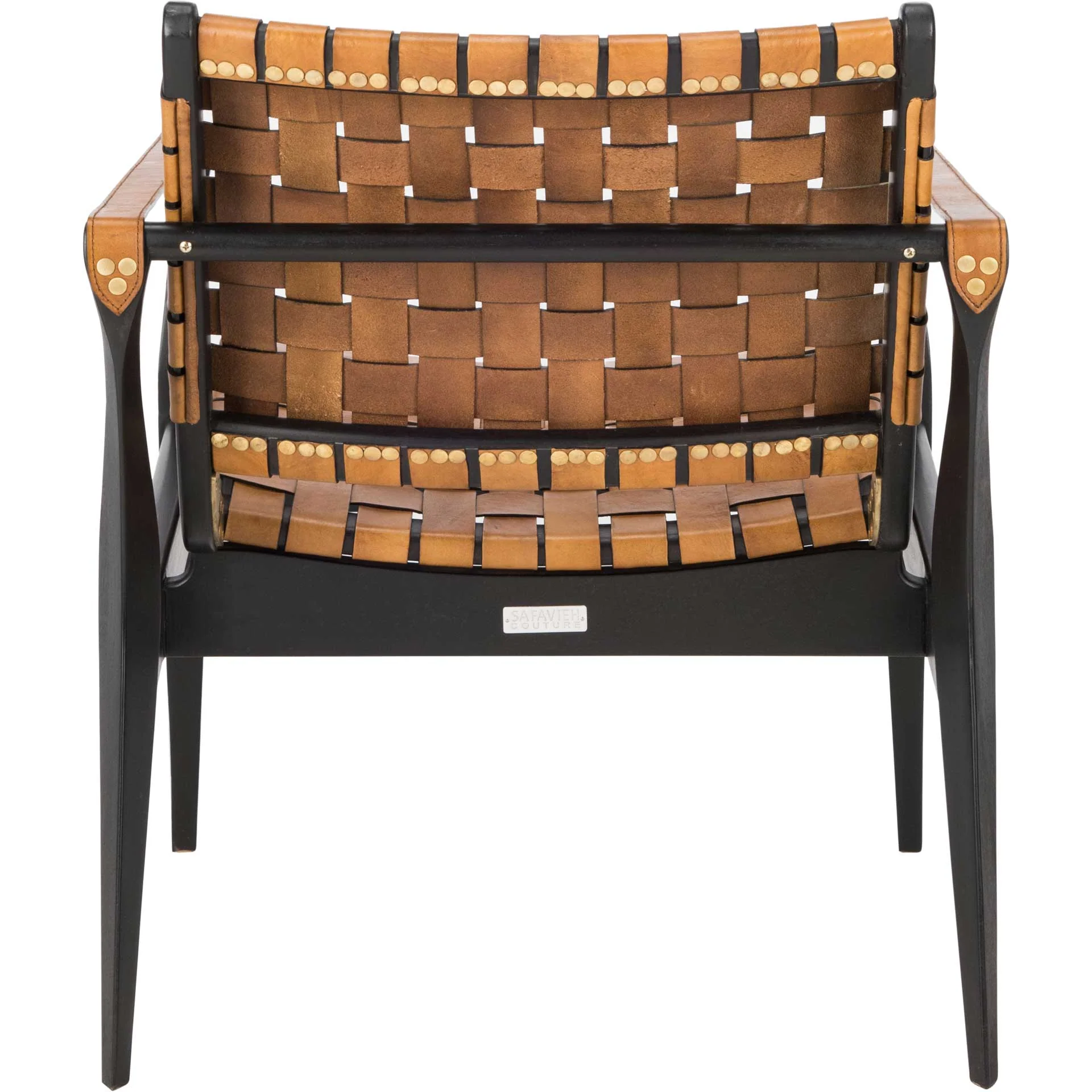 Diya Leather Safari Chair Brown/Black - Image 4