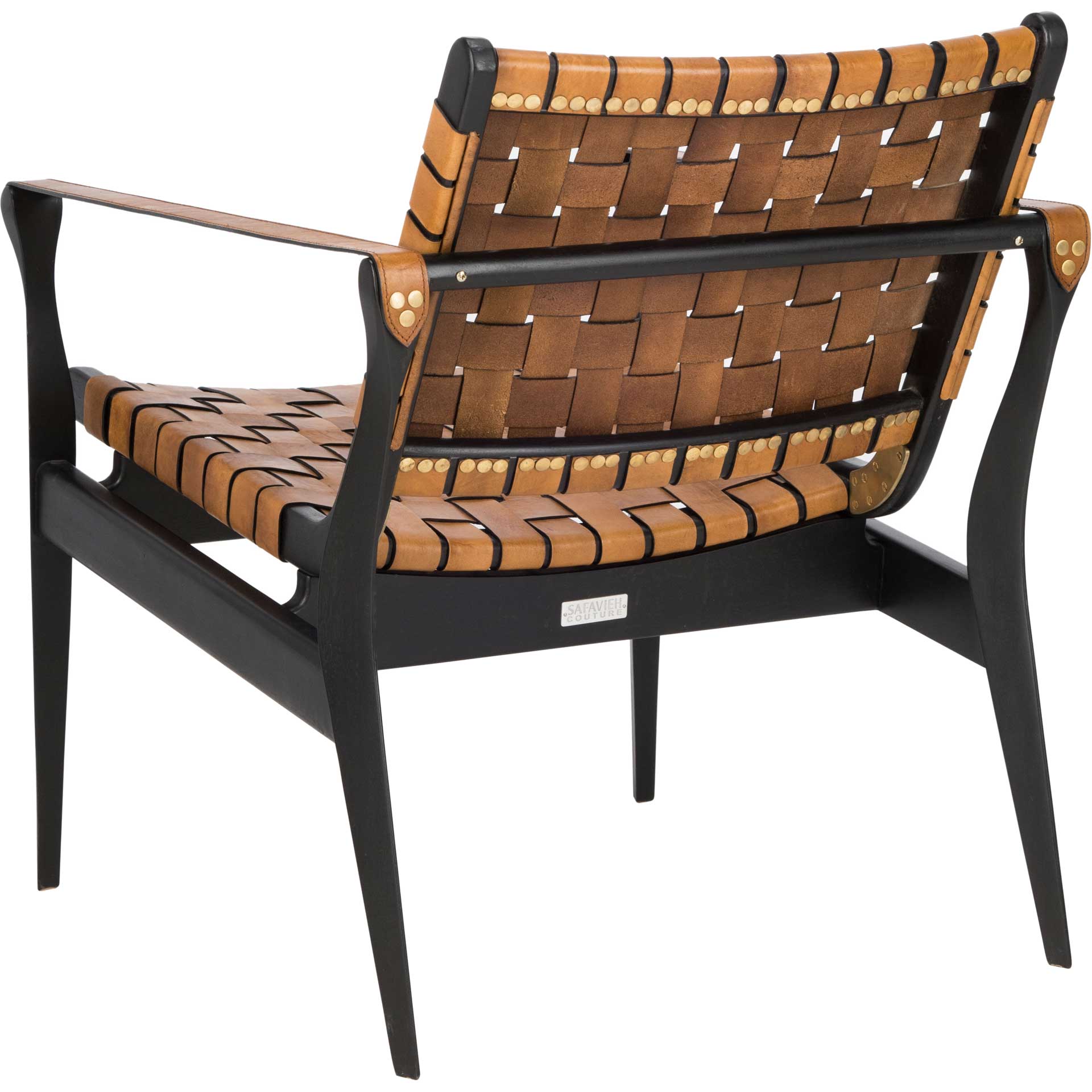 Diya Leather Safari Chair Brown/Black - Image 5