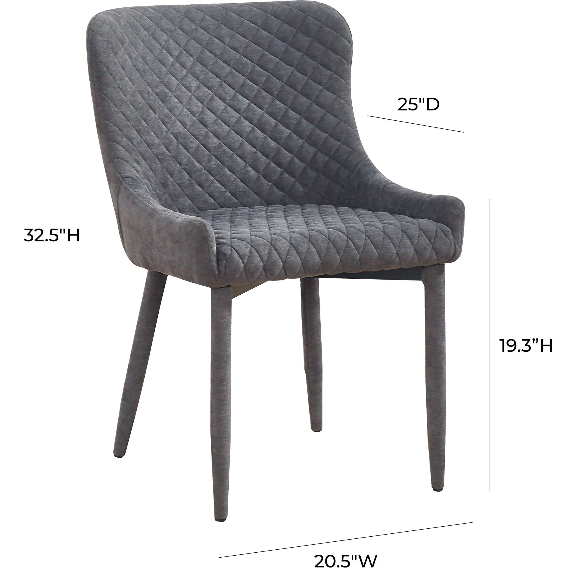 Dorian Velvet Chair Gray - Image 7