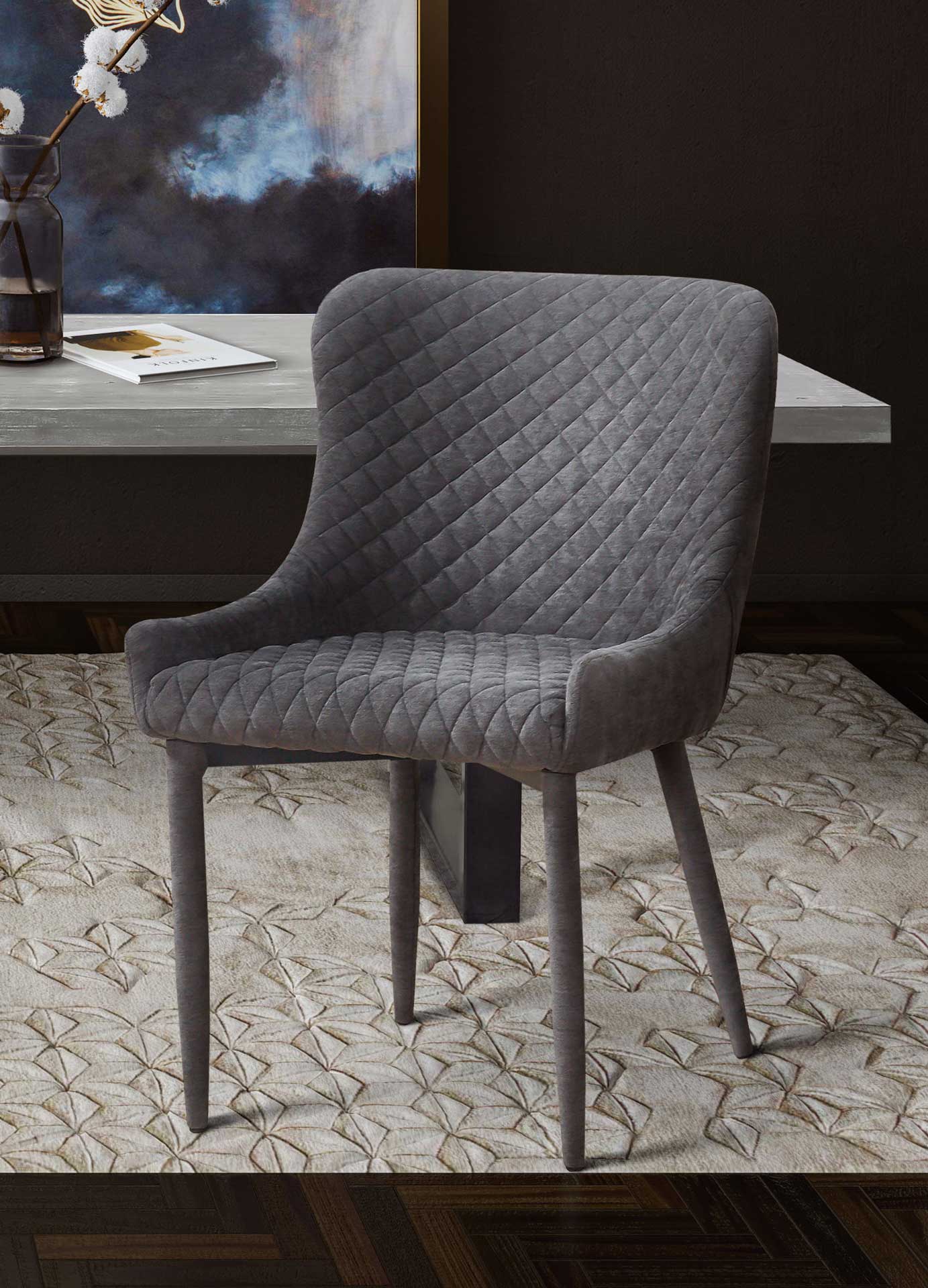 Dorian Velvet Chair Gray - Image 8