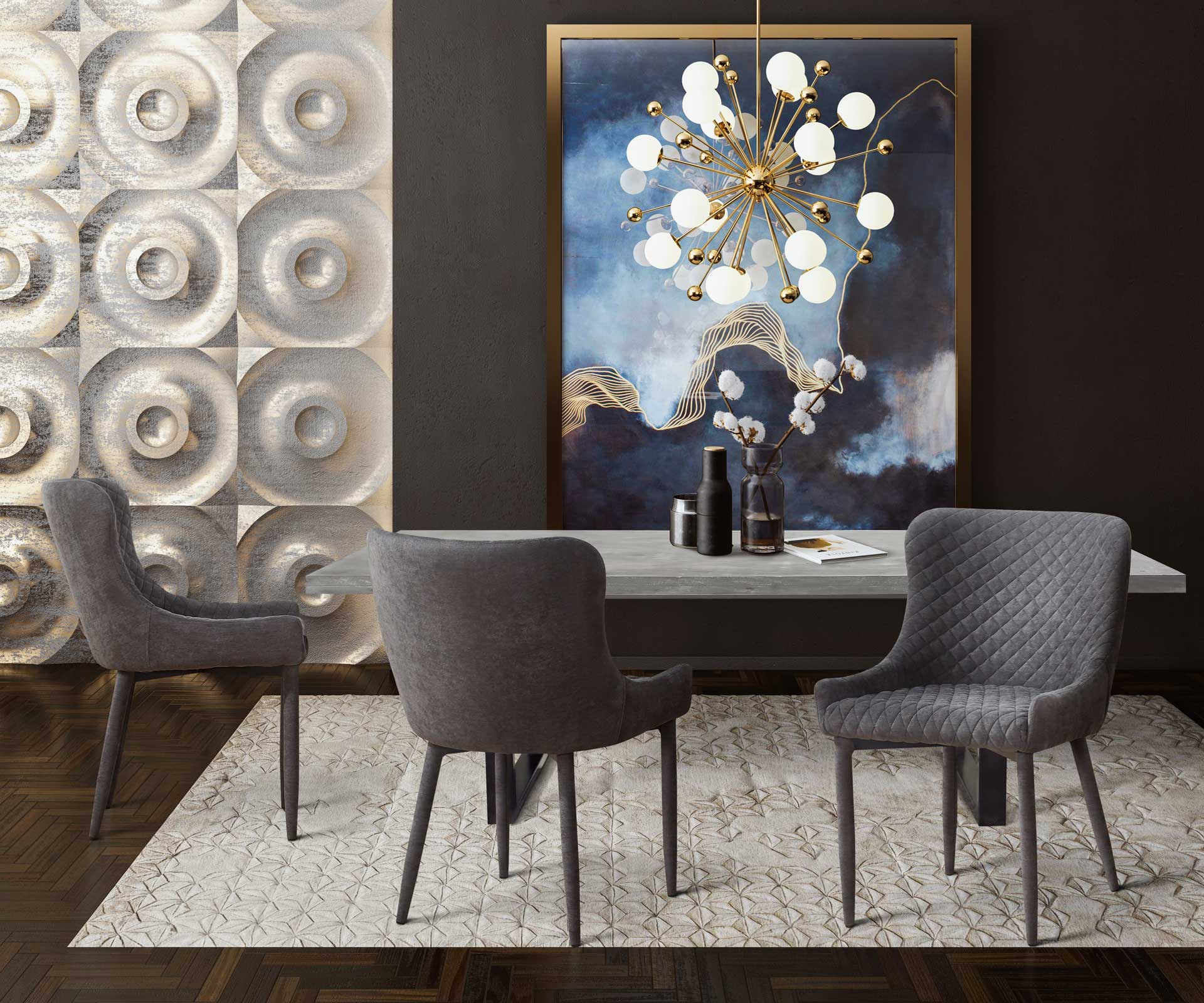 Dorian Velvet Chair Gray - Image 9
