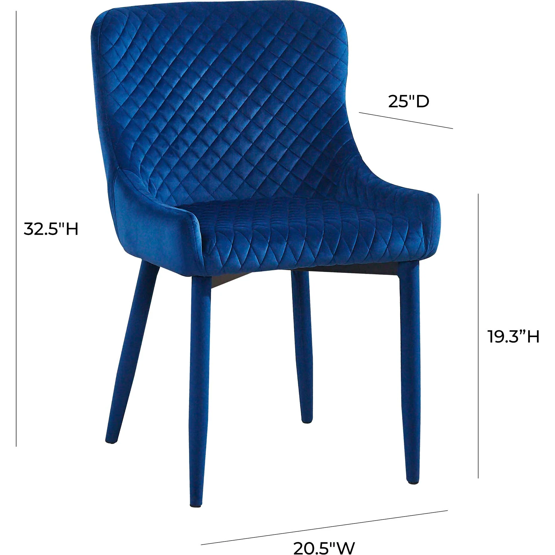 Dorian Velvet Chair Navy - Image 6