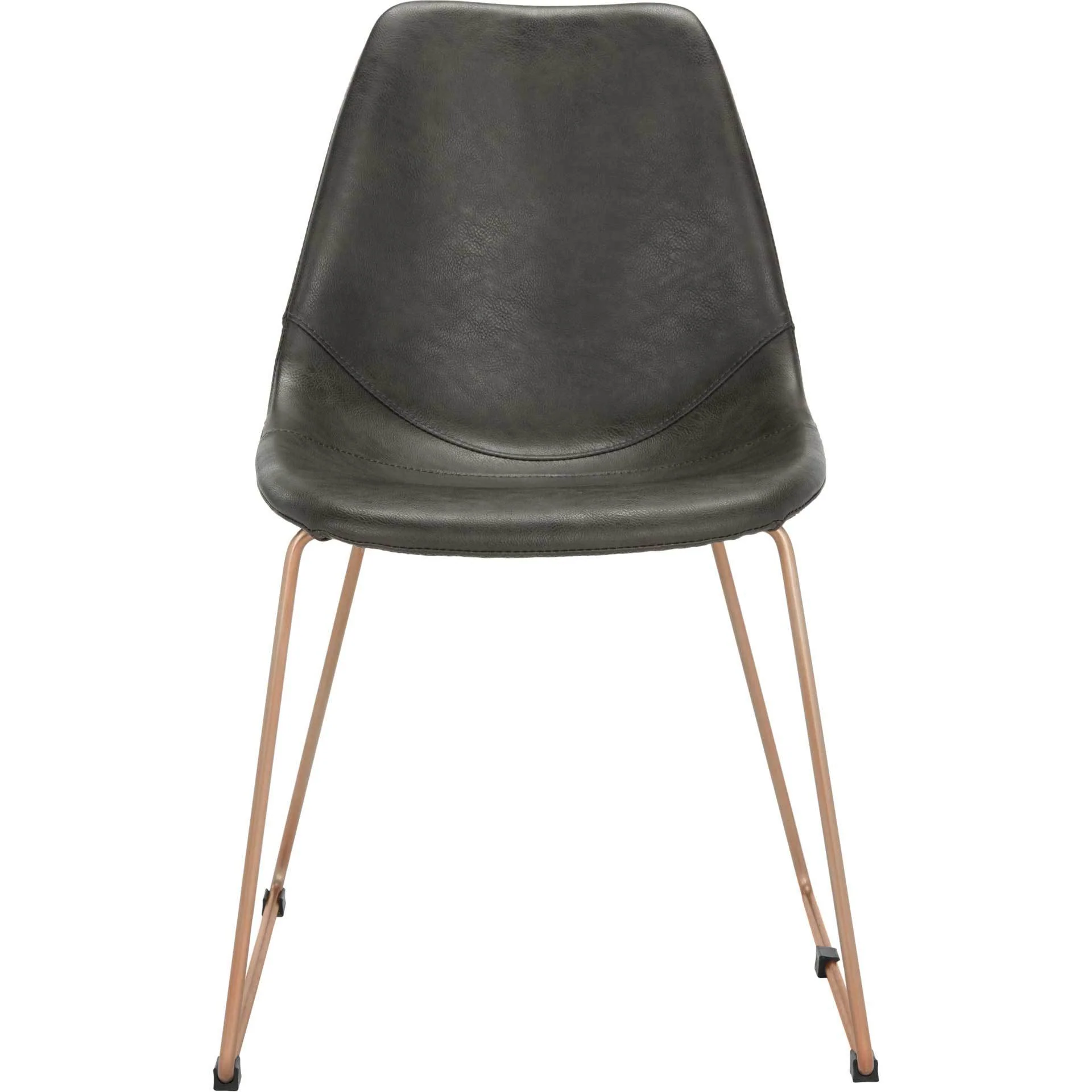 Dorothy Leather Side Chair Gray (Set of 2) - Image 3