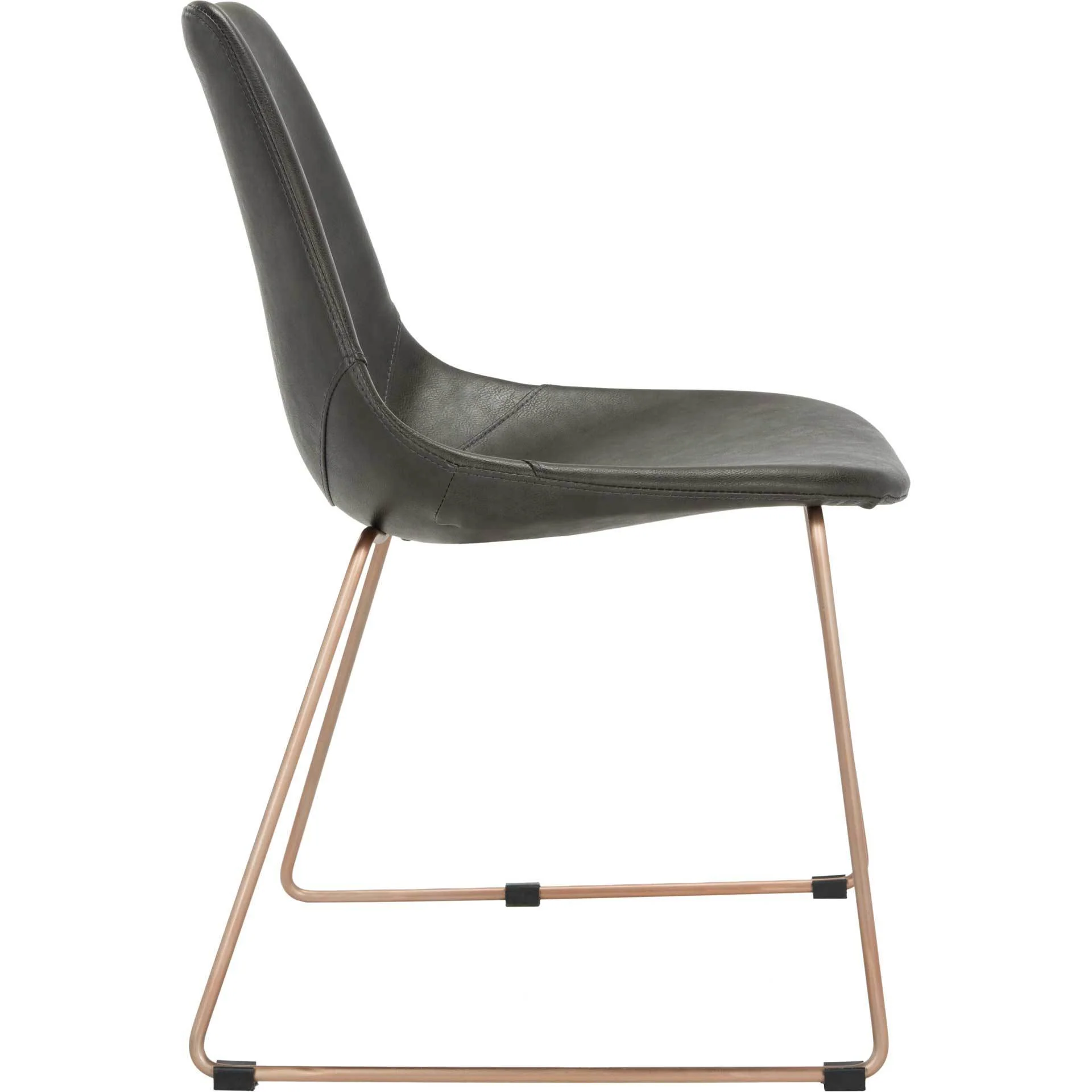 Dorothy Leather Side Chair Gray (Set of 2) - Image 4