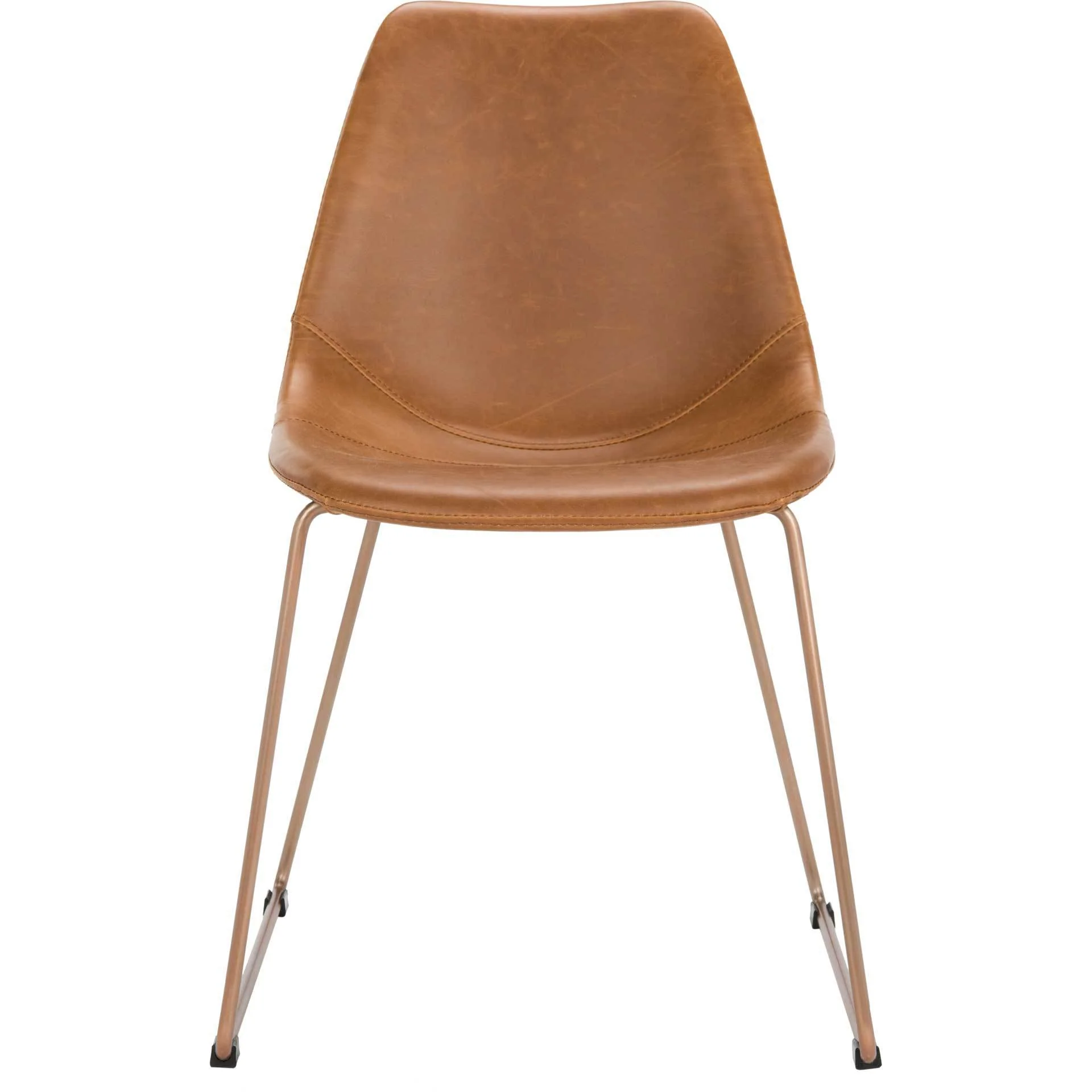 Dorothy Leather Side Chair Light Brown (Set of 2) - Image 3