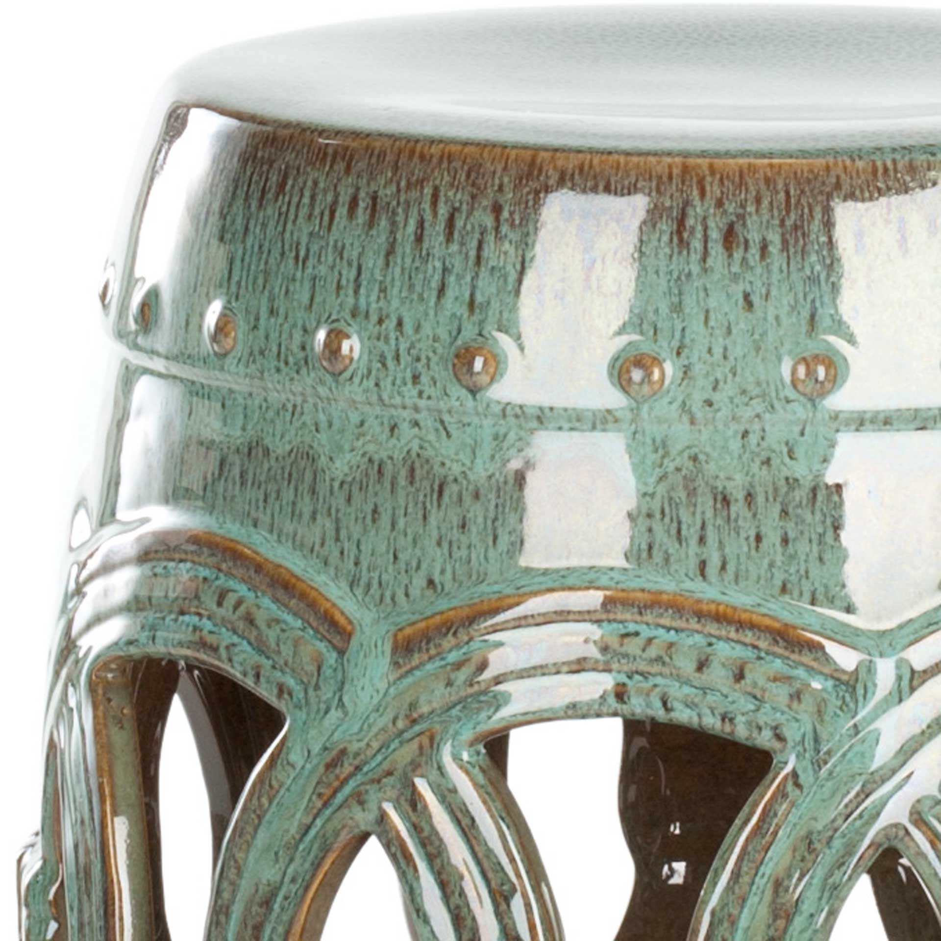 Double Coin Garden Stool Antique Blue - Image 2