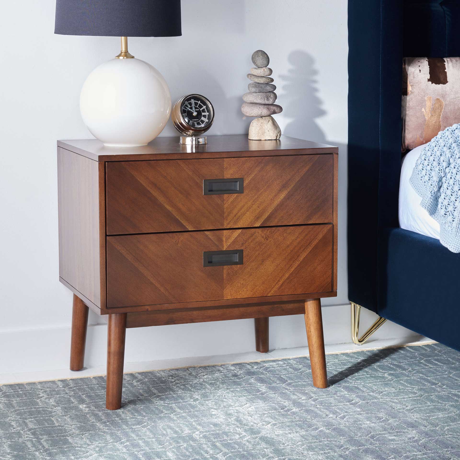 Dover 2 Drawer Nightstand Dark Walnut - Image 4