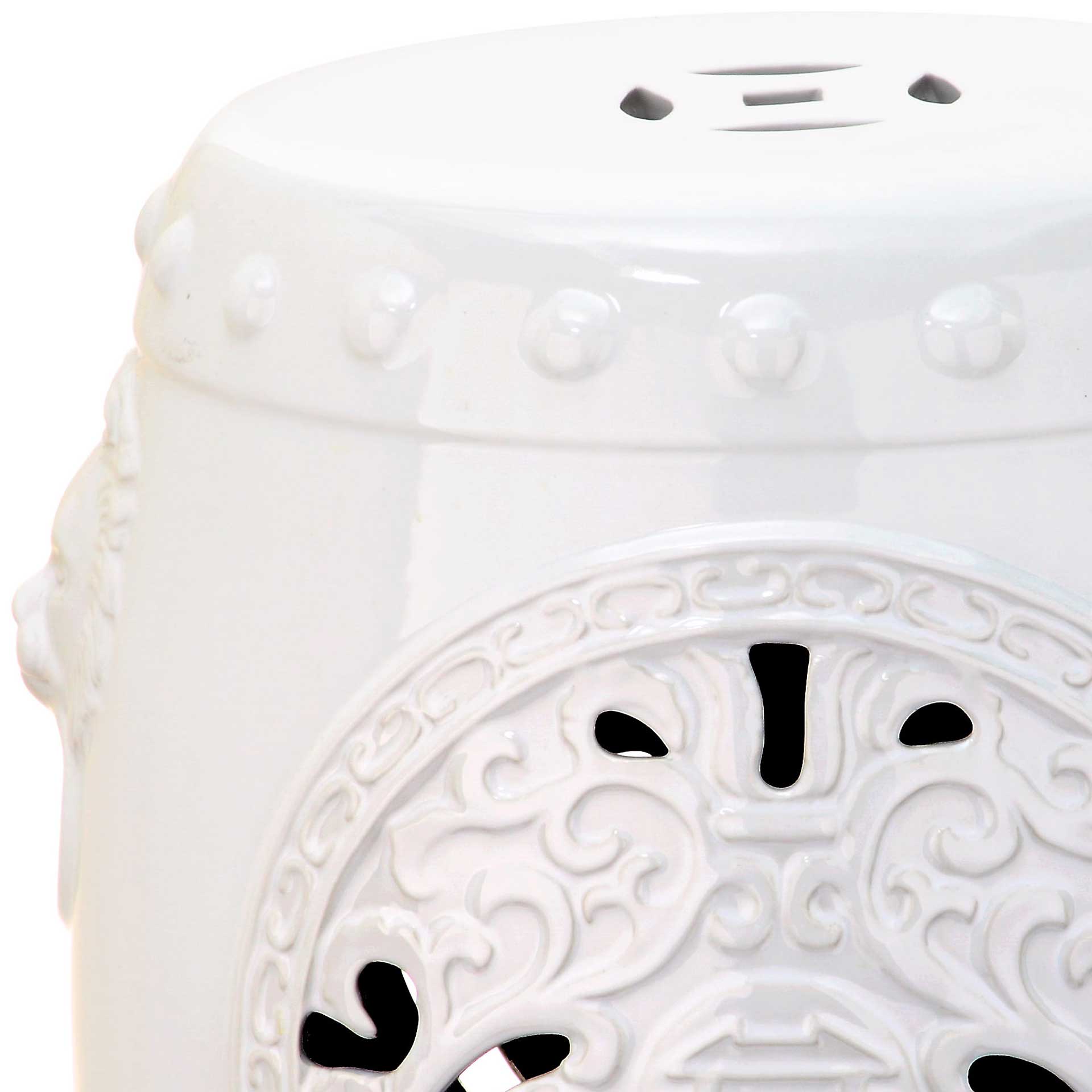 Dragon Coin Garden Stool Antique White - Image 3