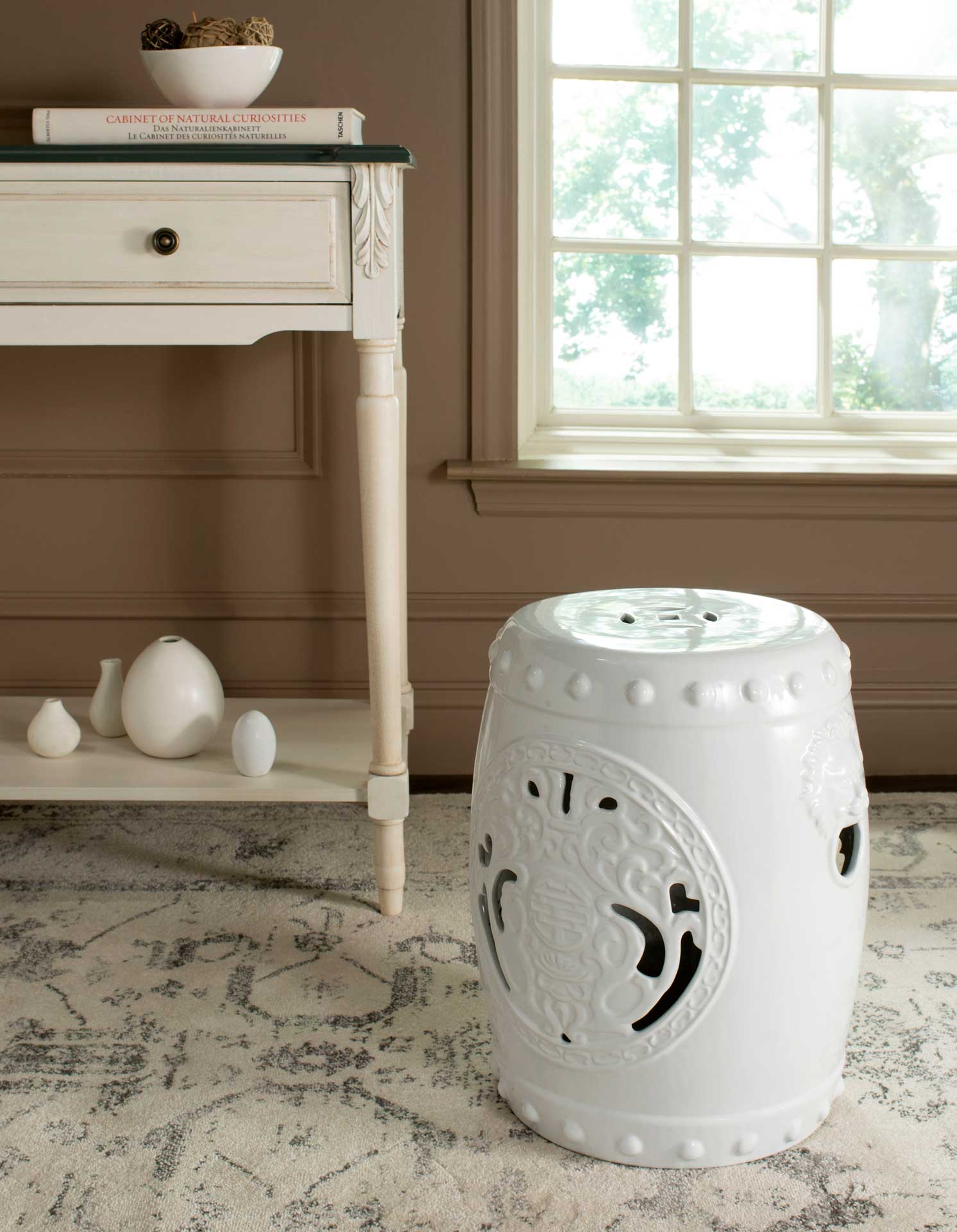Dragon Coin Garden Stool Antique White - Image 4