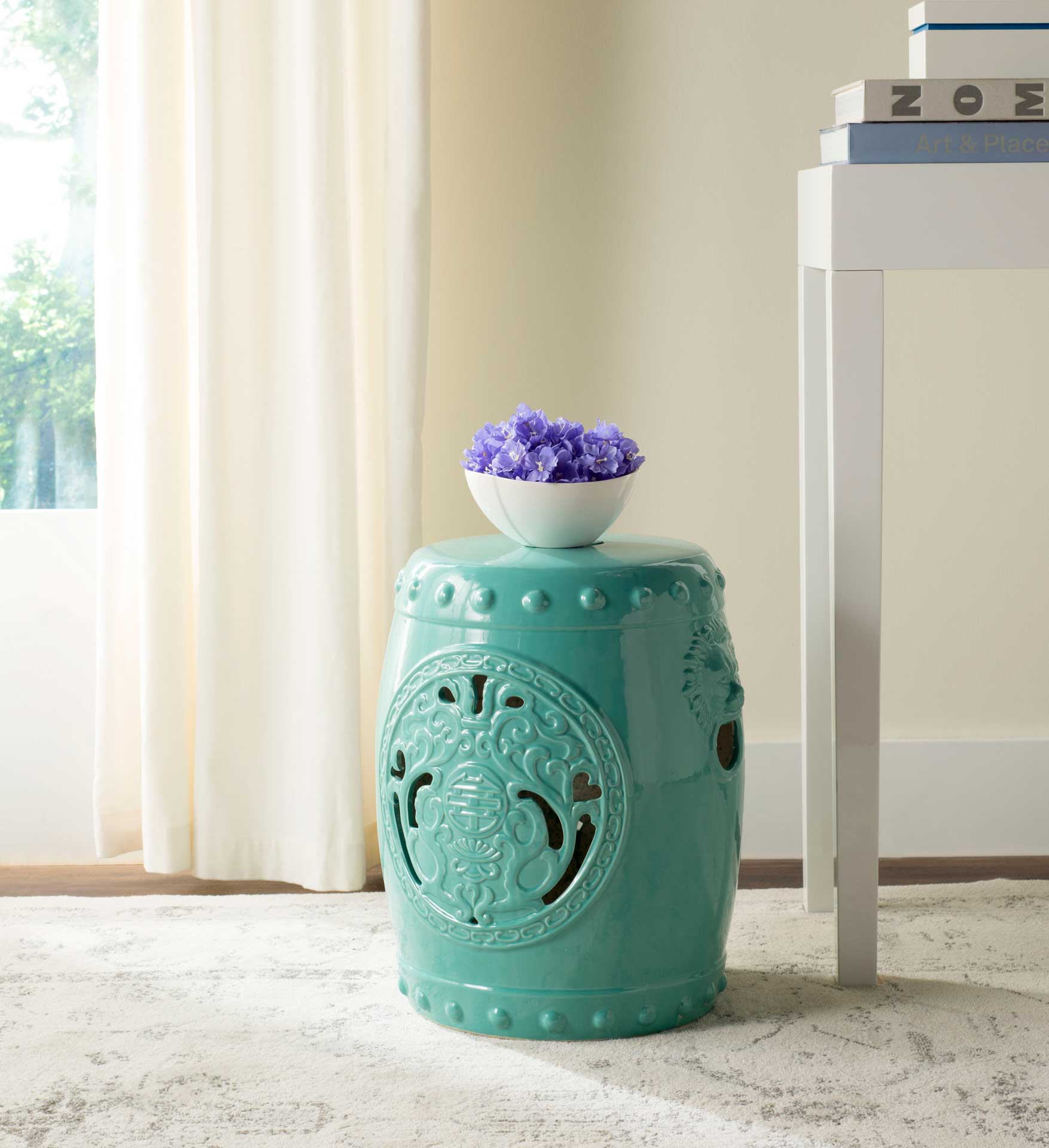 Dragon Coin Garden Stool Light Blue - Image 4