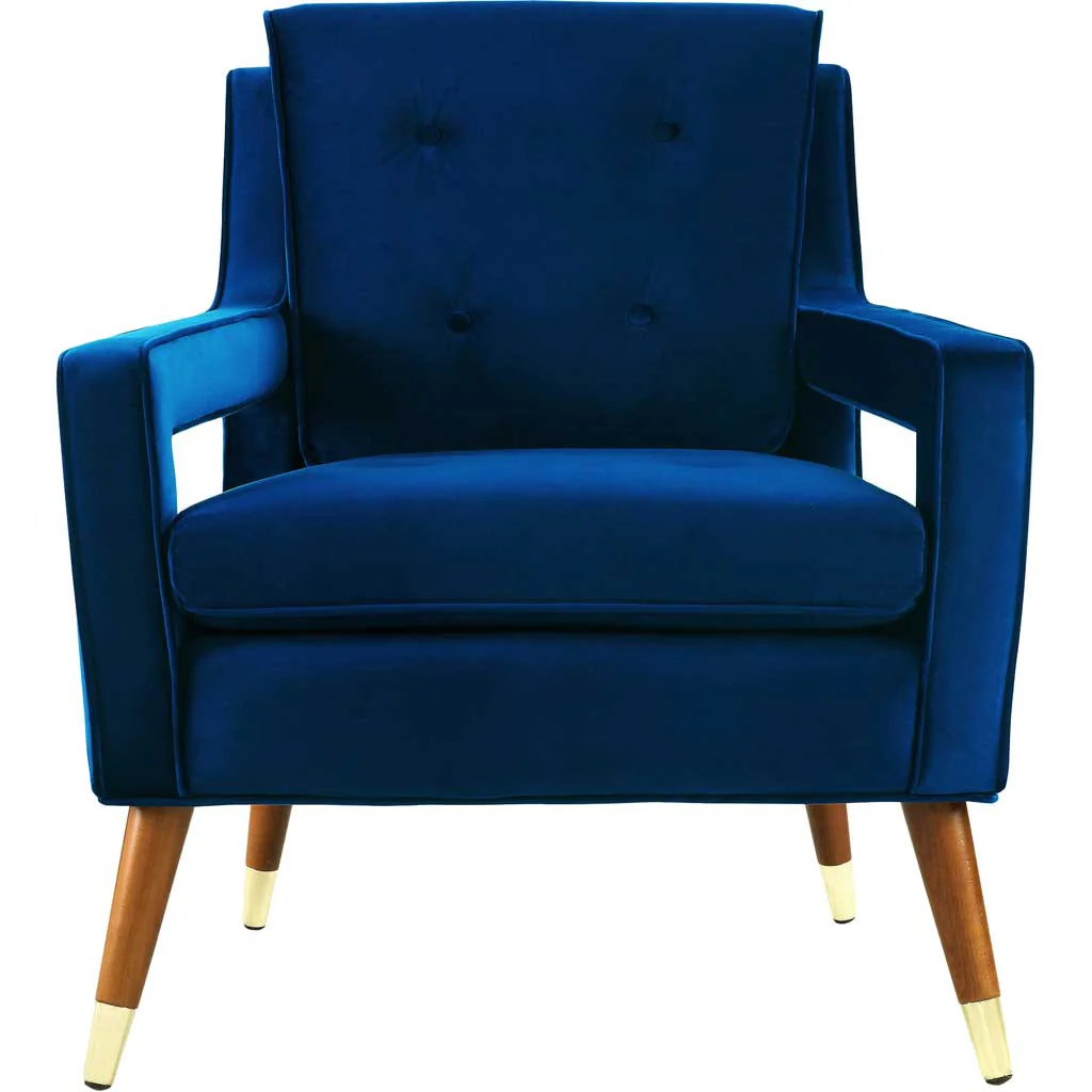 Draveil Velvet Chair Navy - Image 2