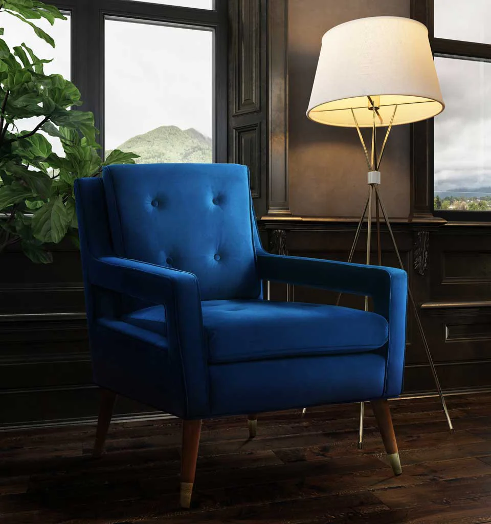 Draveil Velvet Chair Navy - Image 5