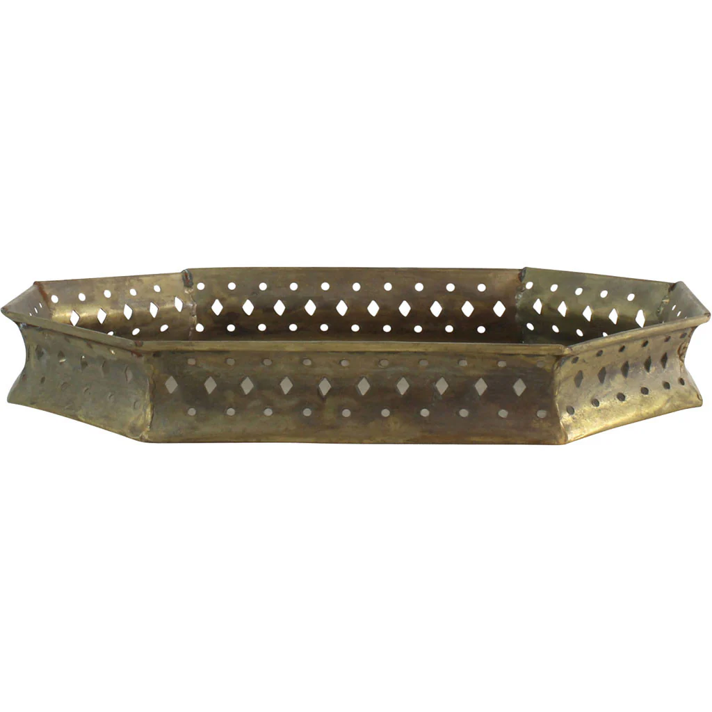 Drew Bar Tray Octagon Antique Brass - Image 2