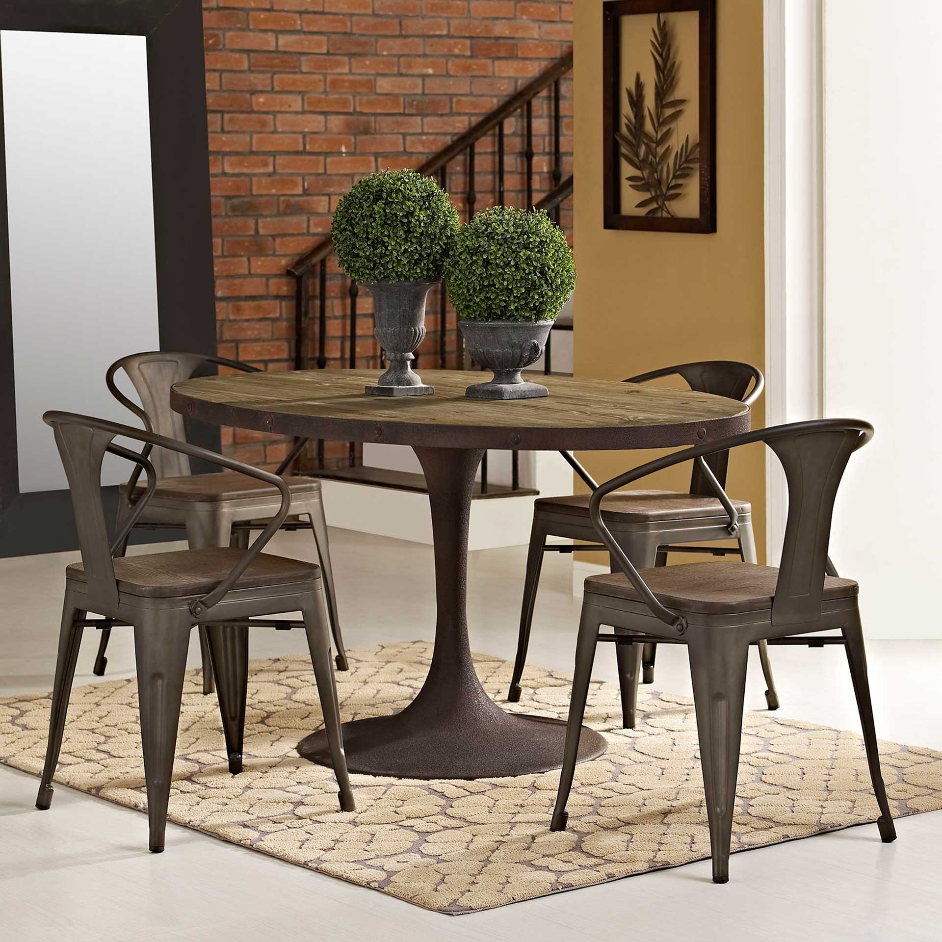 Druid Oval Wood Top Dining Table Natural - Image 6