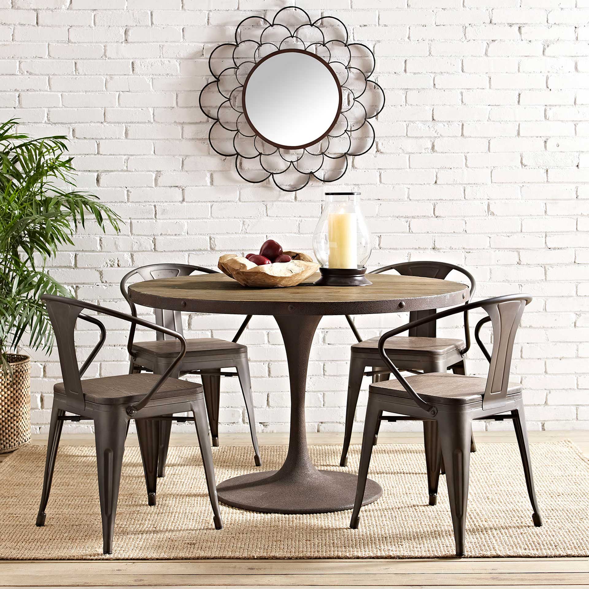 Druid Round Wood Top Dining Table Natural - Image 6