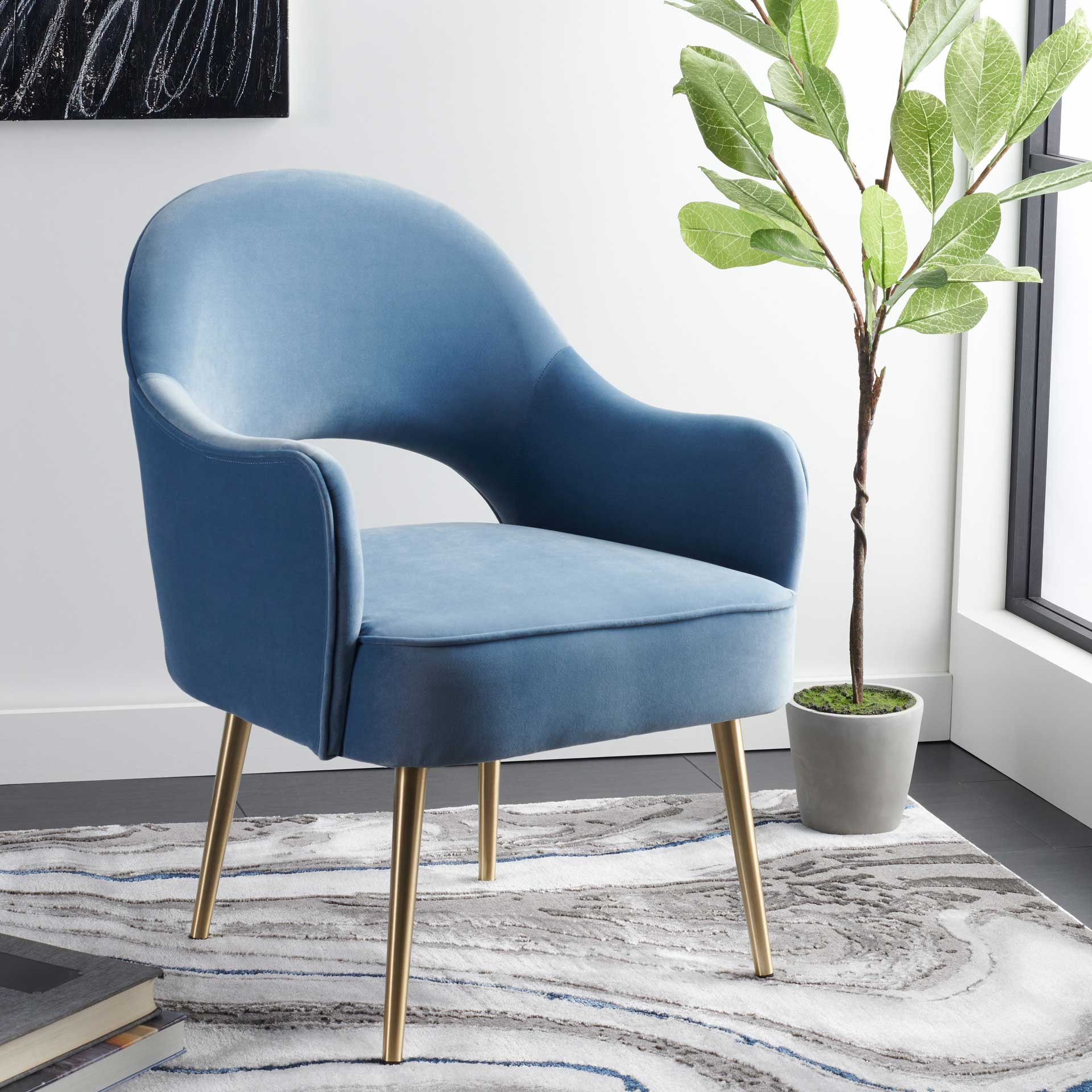 Dublin Accent Chair Light Blue - Image 4