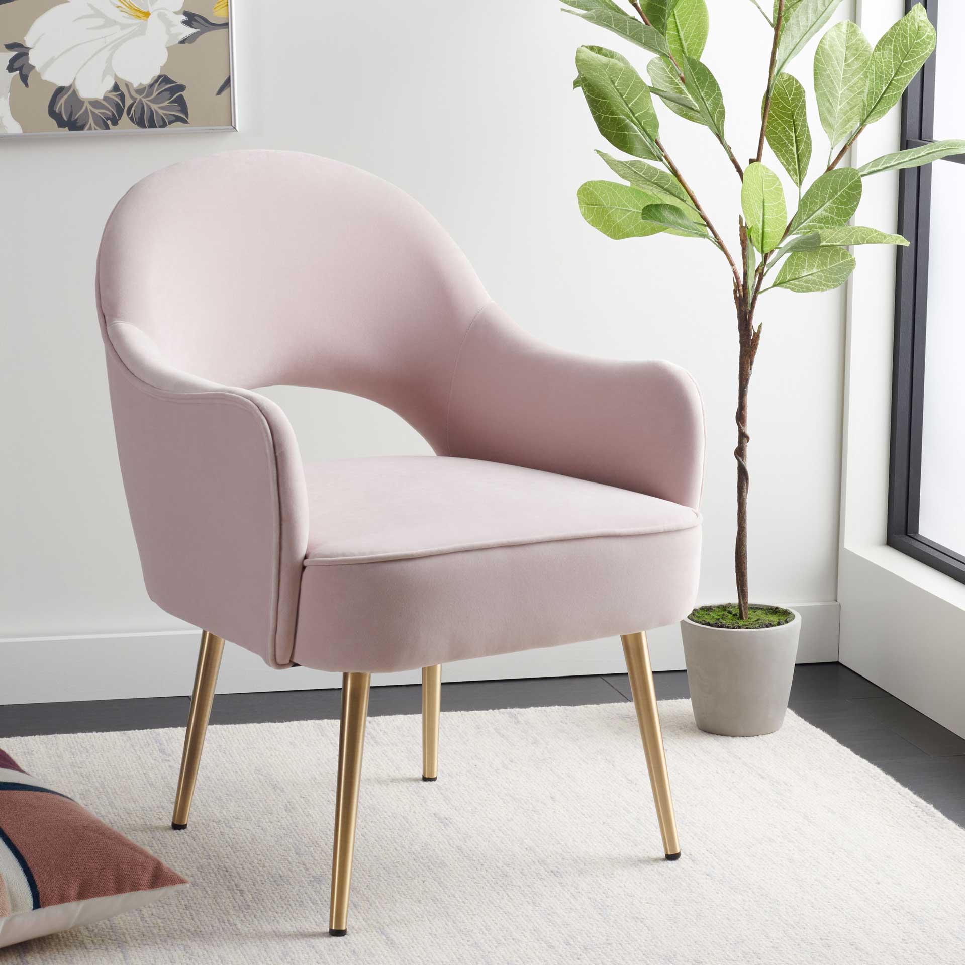 Dublin Accent Chair Light Pink - Image 4