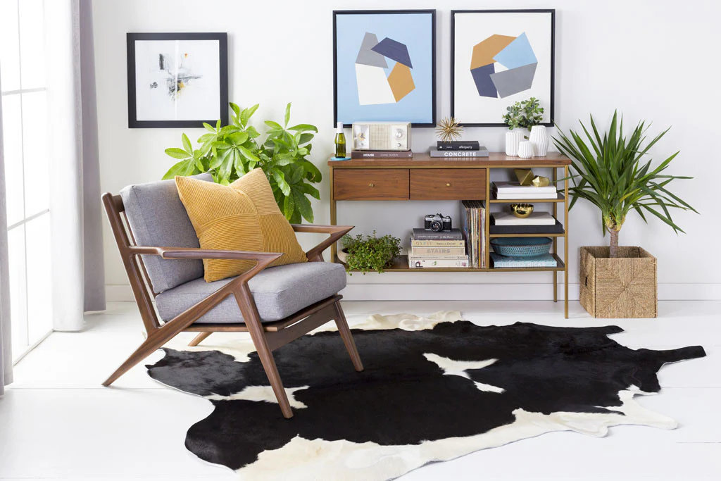 Duke Ivory/Black Cowhide Rug - Image 3