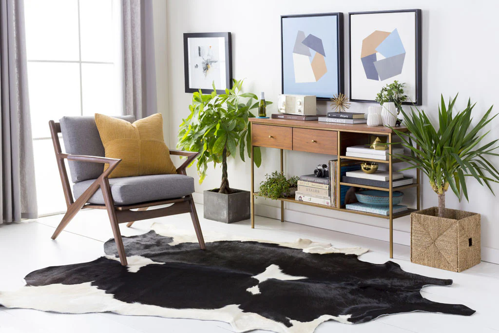 Duke Ivory/Black Cowhide Rug - Image 4