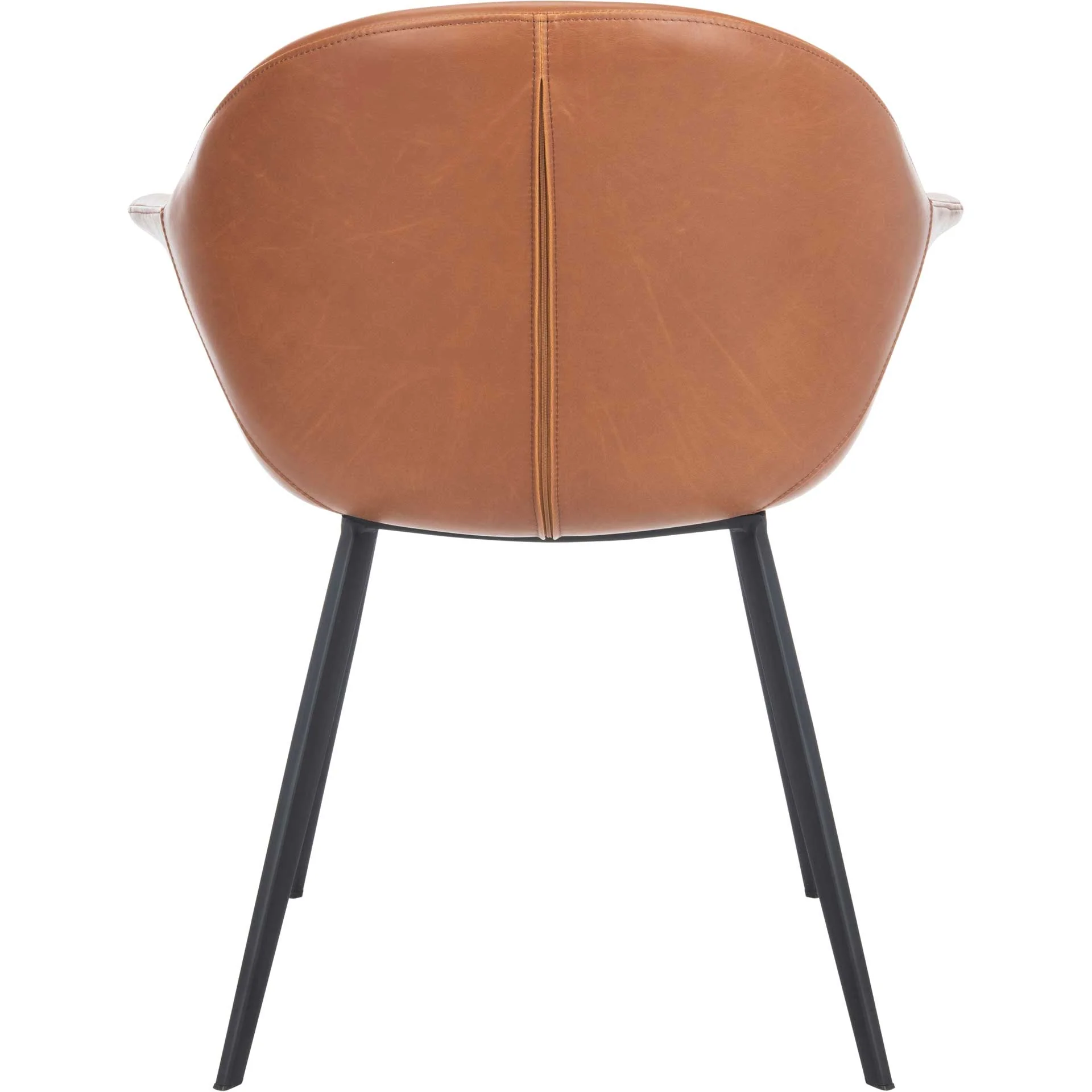 Duke Leather Tub Chair Light Brown/Black (Set of 2) - Image 5