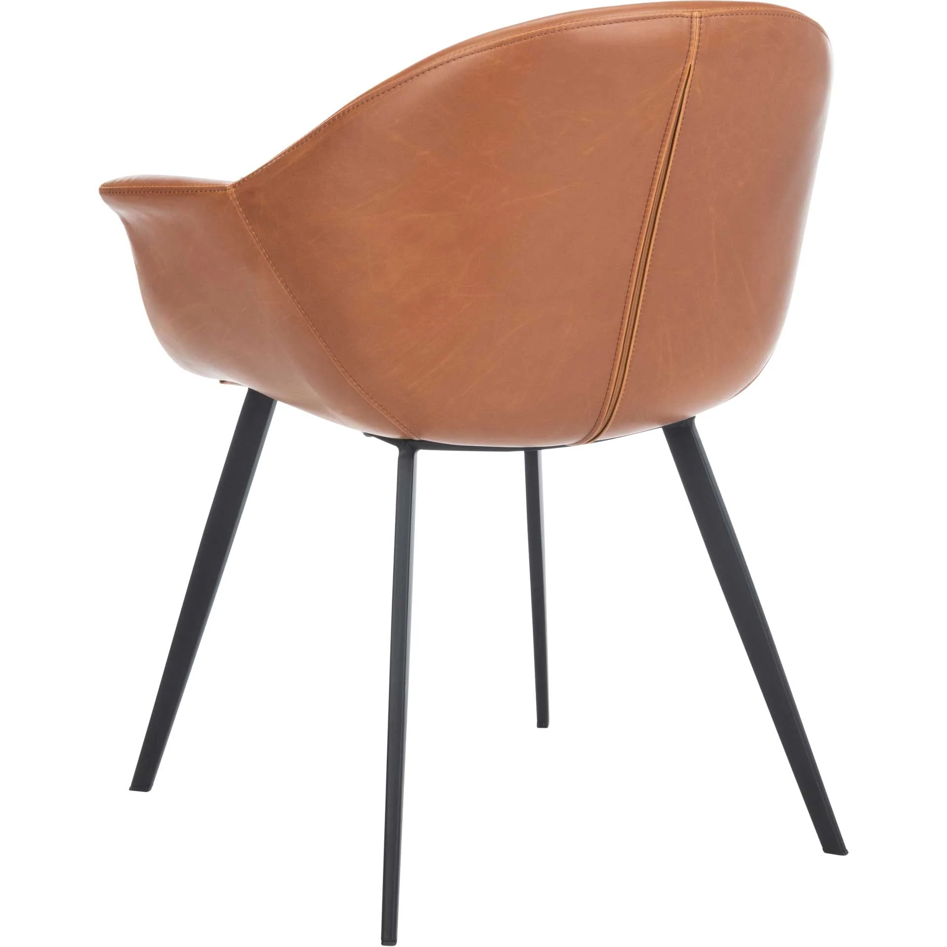 Duke Leather Tub Chair Light Brown/Black (Set of 2) - Image 6