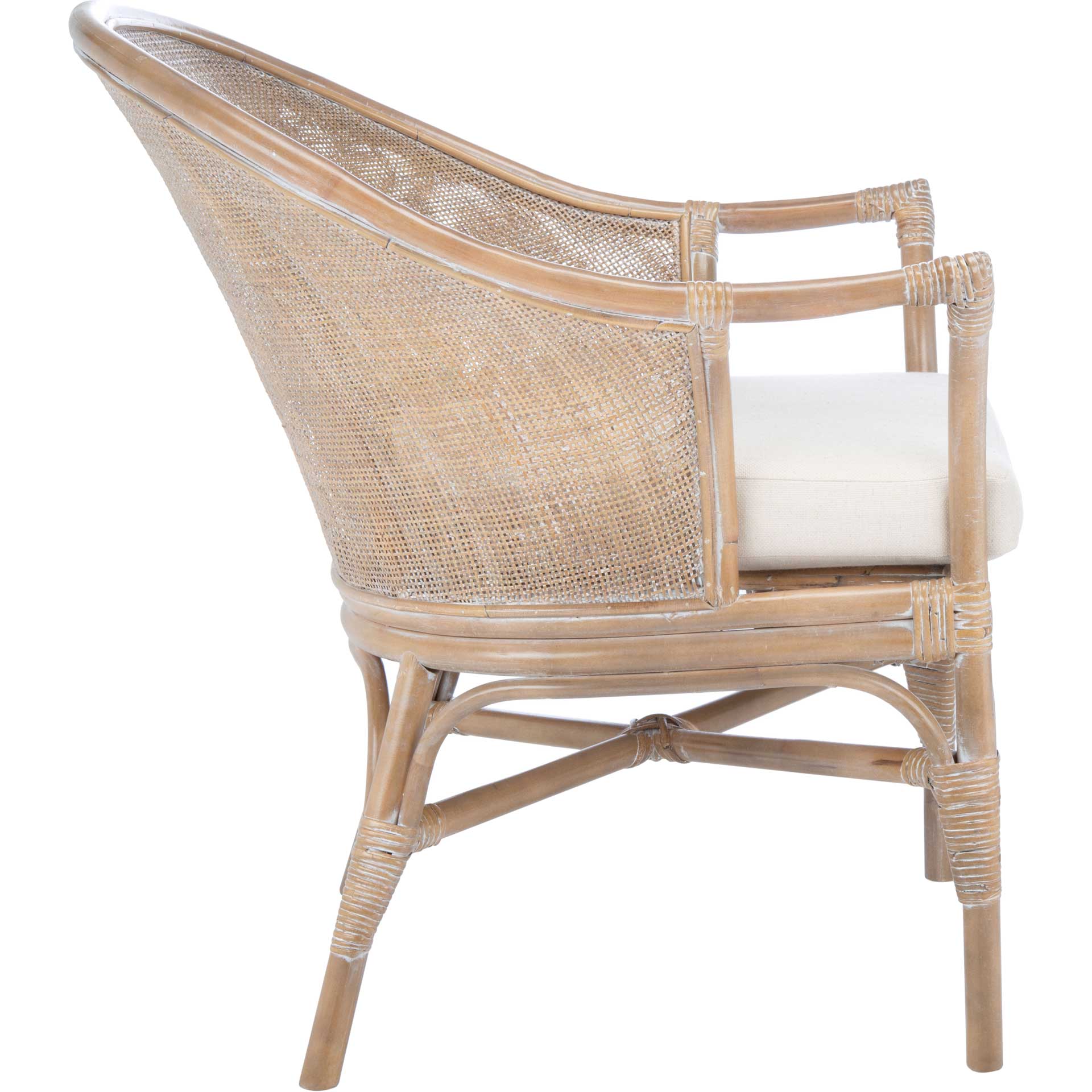 Dulcinea Rattan Accent Chair Gray White Wash - Image 3