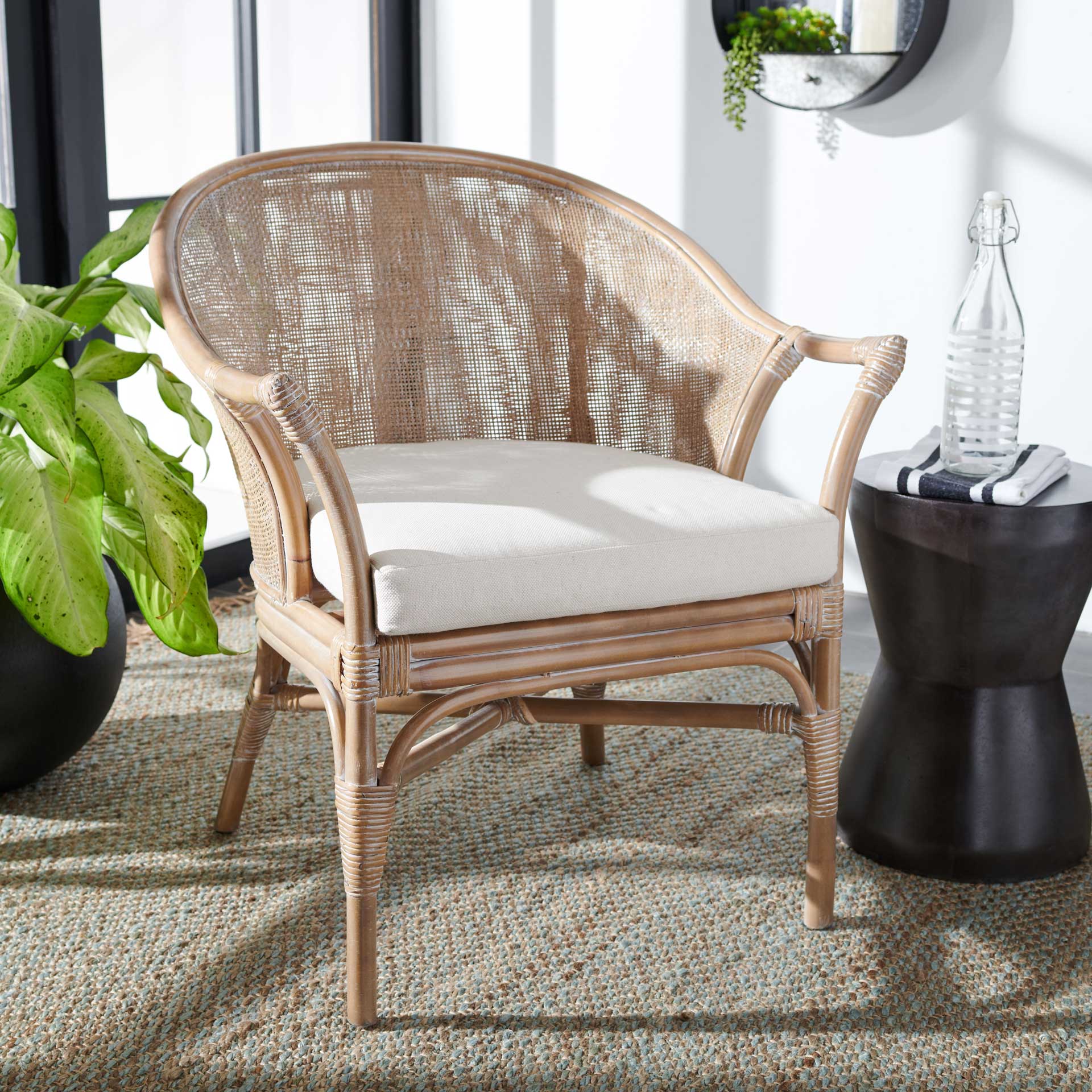 Dulcinea Rattan Accent Chair Gray White Wash - Image 7