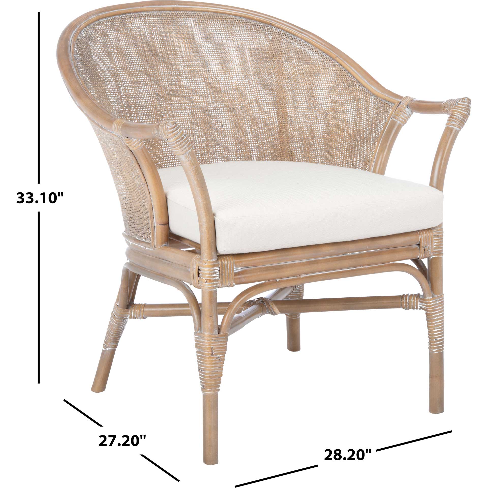 Dulcinea Rattan Accent Chair Gray White Wash - Image 8
