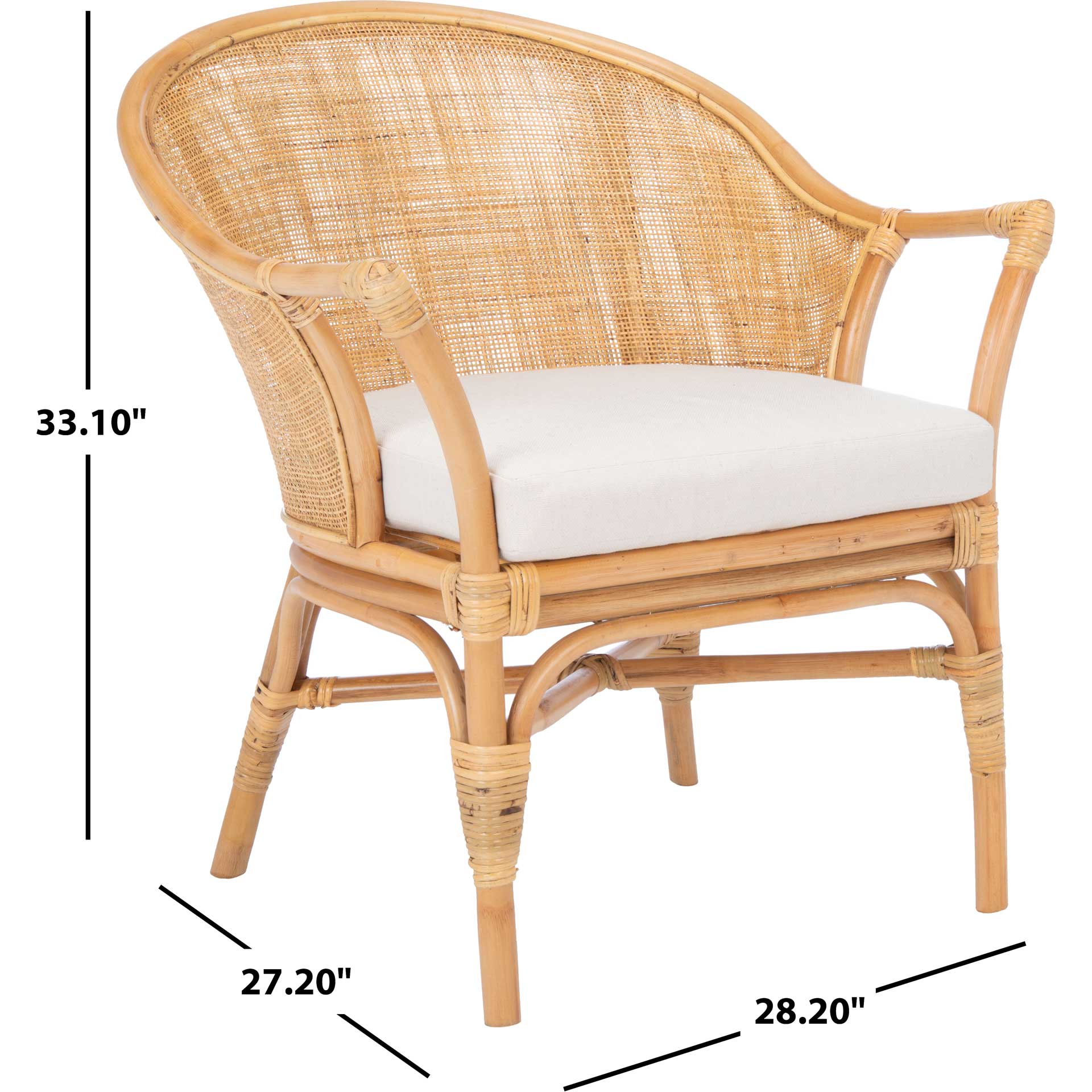 Dulcinea Rattan Accent Chair Natural/White - Image 8