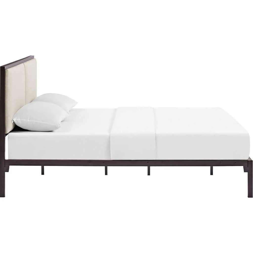 Dunlow Fabric Bed Brown/Beige - Image 2