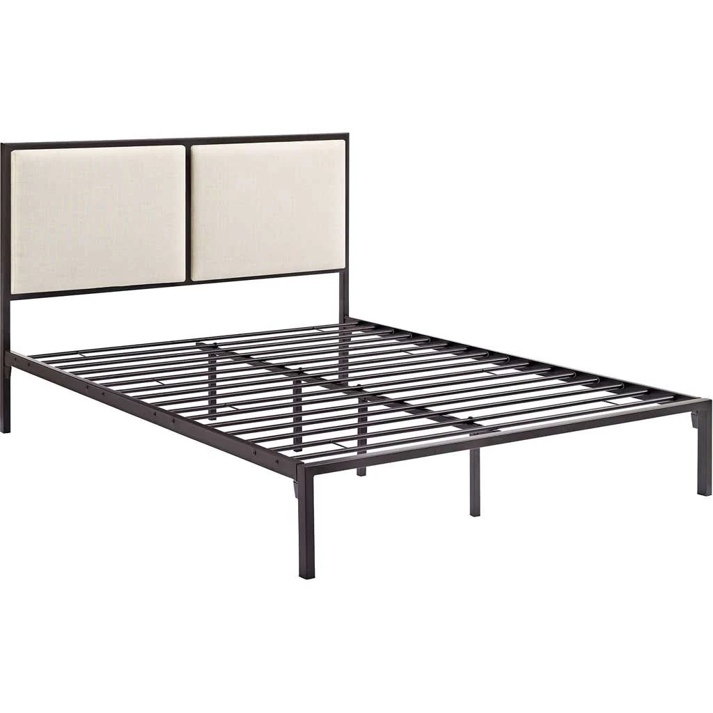 Dunlow Fabric Bed Brown/Beige - Image 4