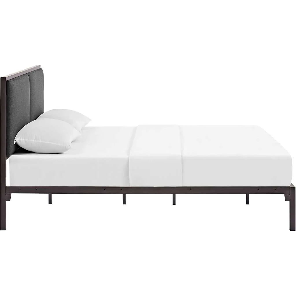 Dunlow Fabric Bed Brown/Gray - Image 2