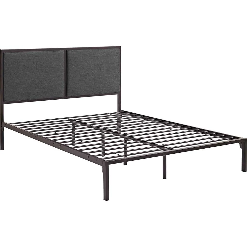 Dunlow Fabric Bed Brown/Gray - Image 4