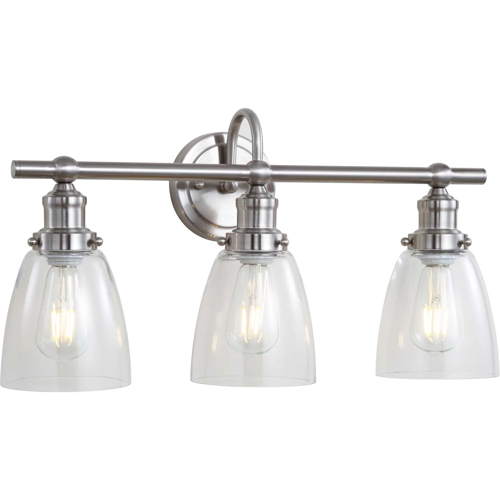Dupree 3 Light Sconce Brush Nickel/Clear - Image 2