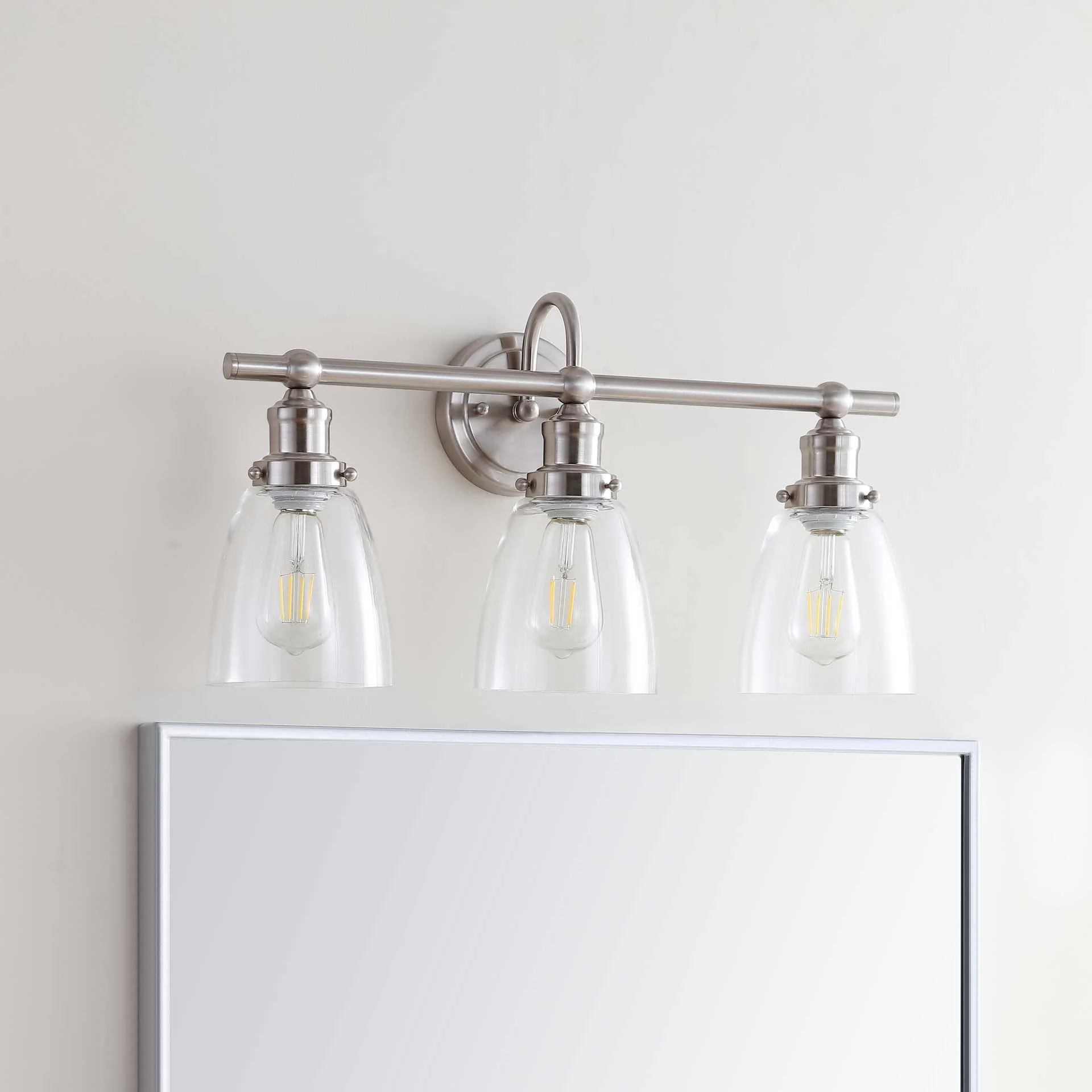Dupree 3 Light Sconce Brush Nickel/Clear - Image 3