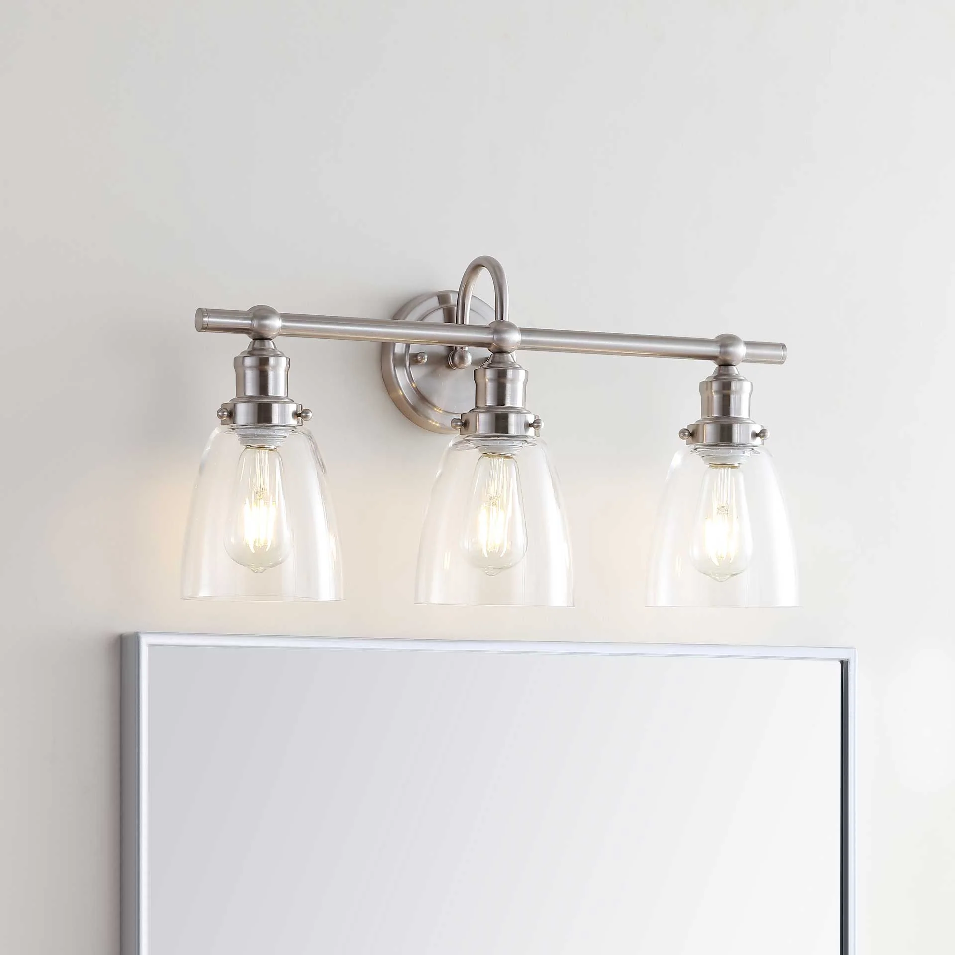 Dupree 3 Light Sconce Brush Nickel/Clear - Image 4