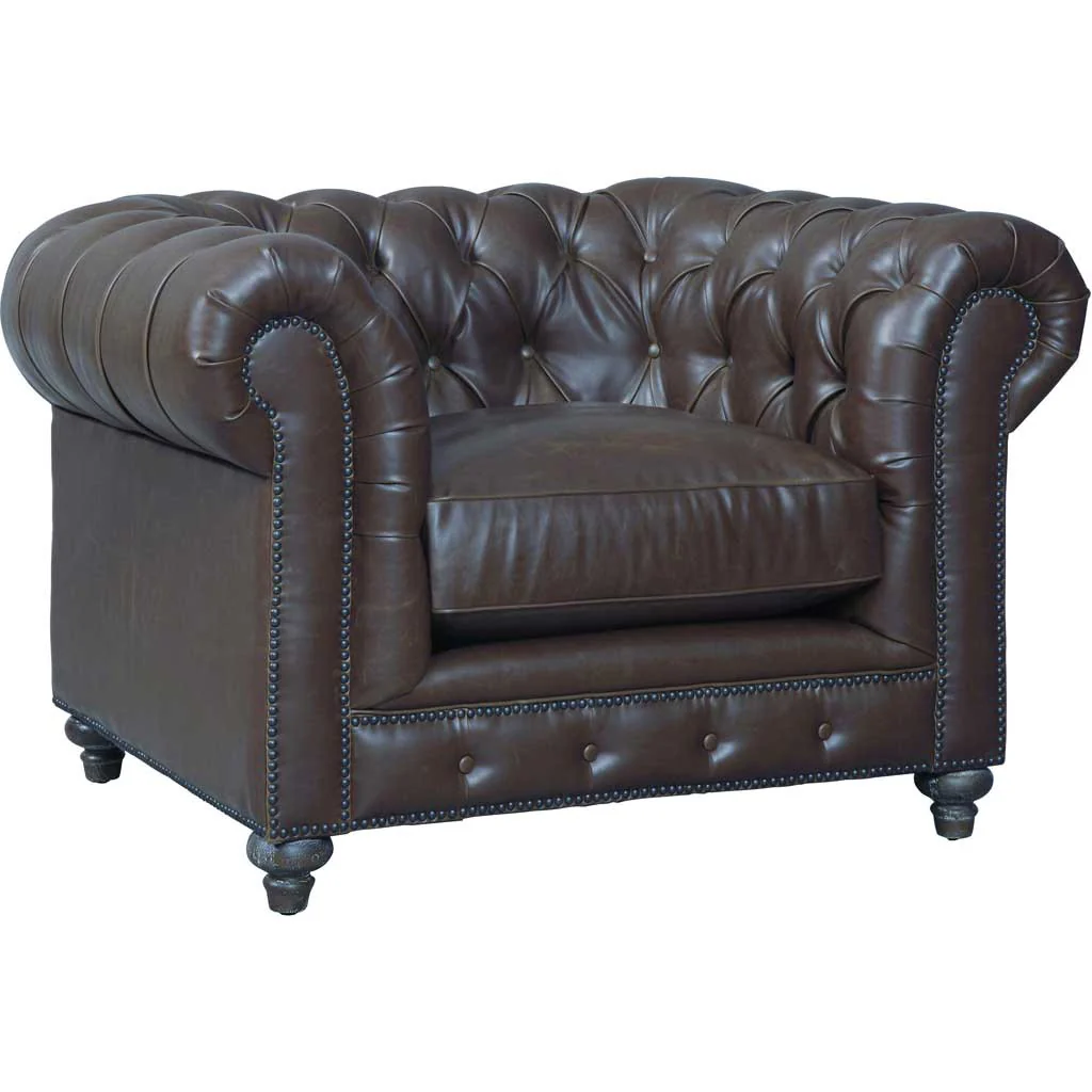 Duval Antique Brown Leather Club Chair - Image 2