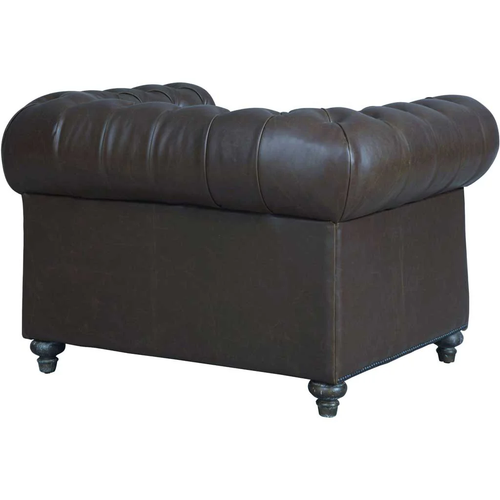 Duval Antique Brown Leather Club Chair - Image 3