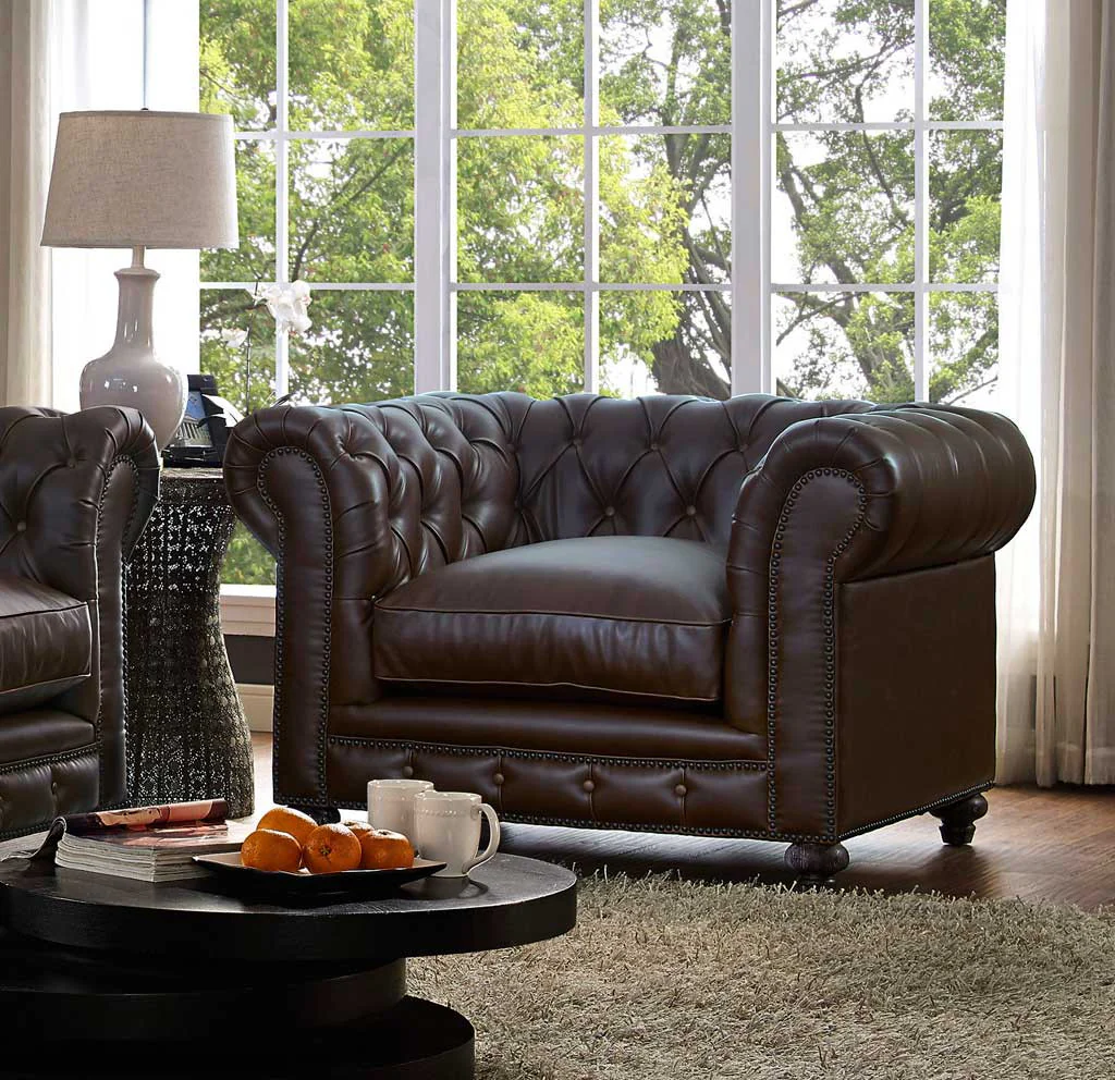 Duval Antique Brown Leather Club Chair - Image 5
