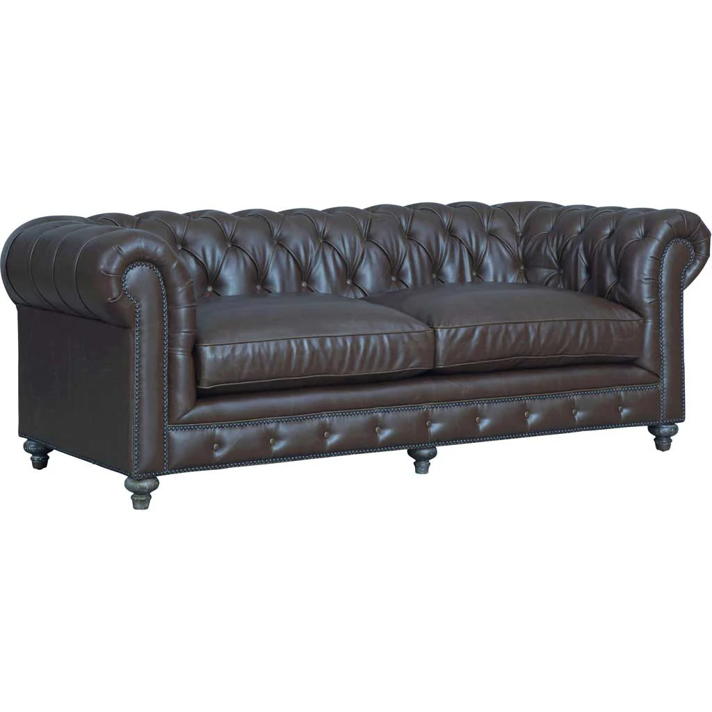 Duval Antique Brown Leather Sofa - Image 2