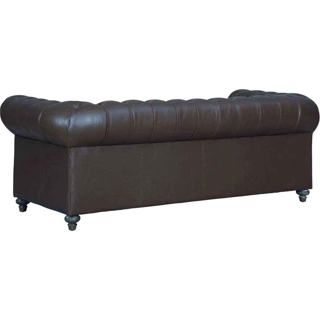Duval Antique Brown Leather Sofa - Image 3