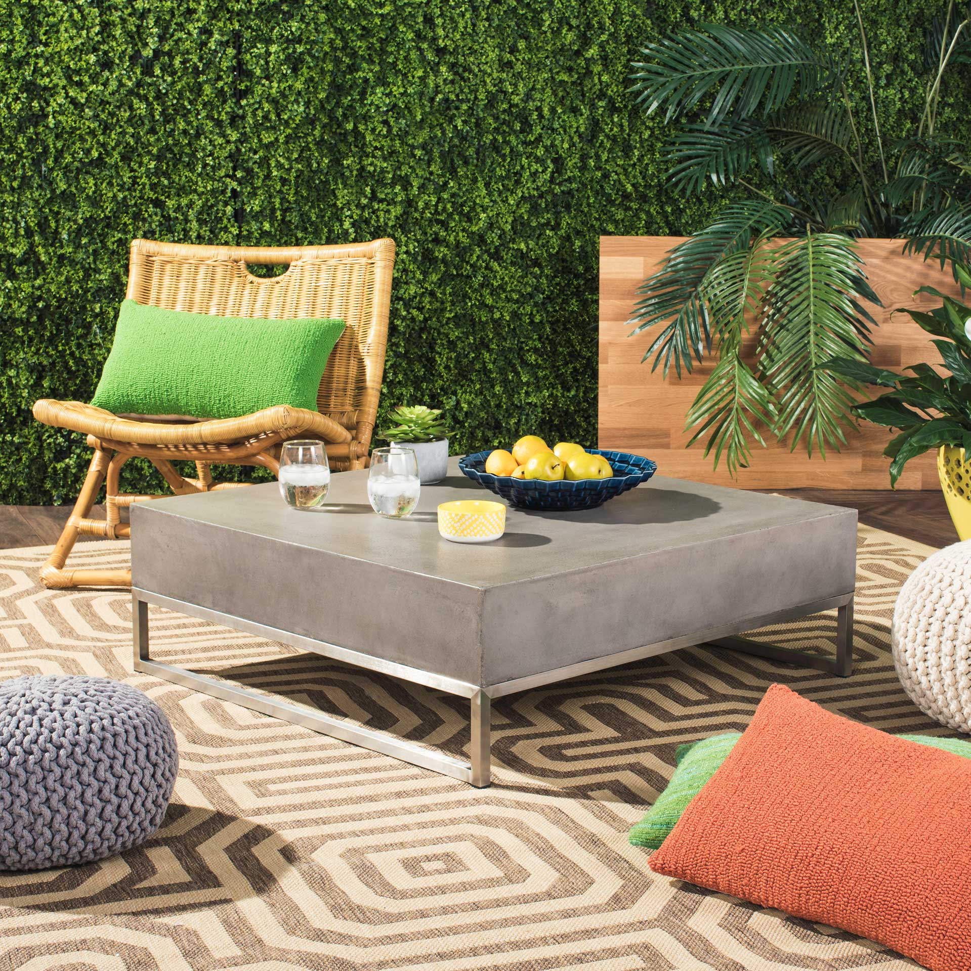 Eabroni Modern Concrete Coffee Table Dark Gray - Image 5