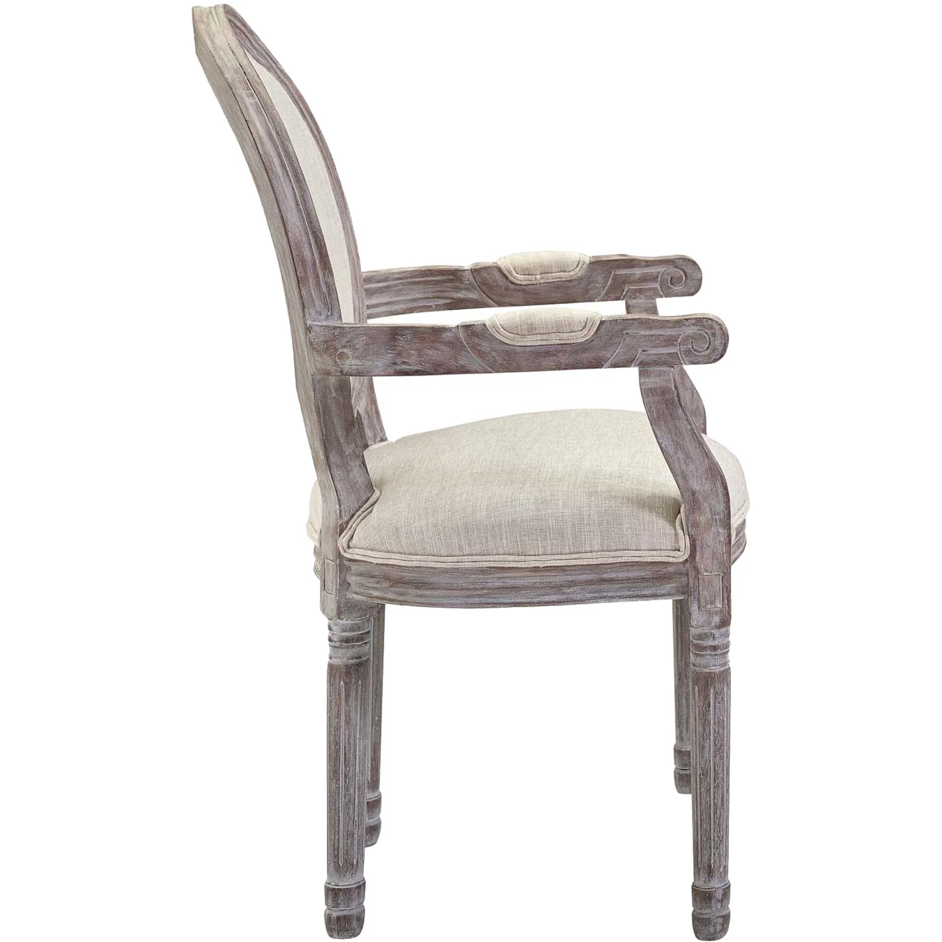 Eagle Upholstered Fabric Dining Armchair Beige - Image 2