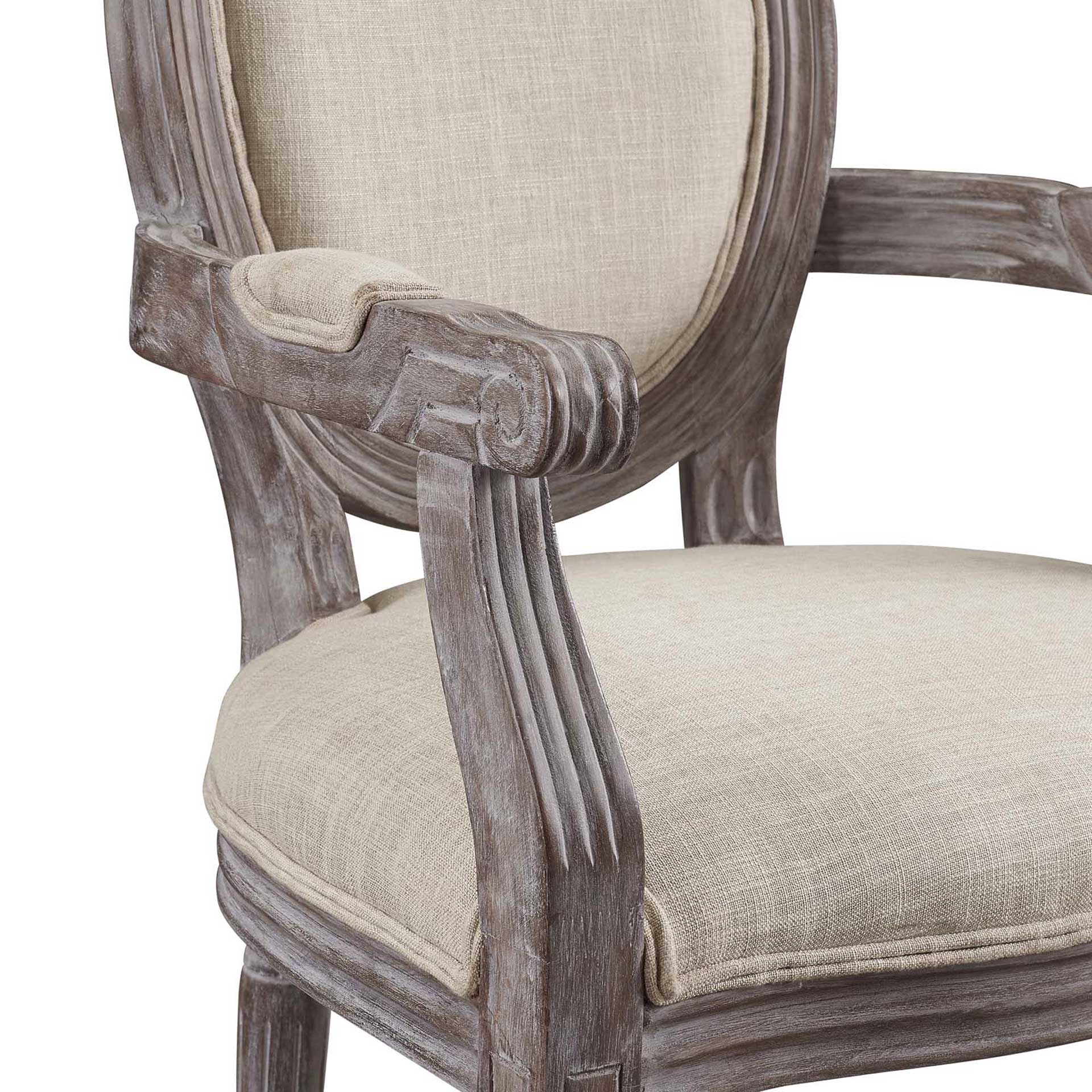 Eagle Upholstered Fabric Dining Armchair Beige - Image 4
