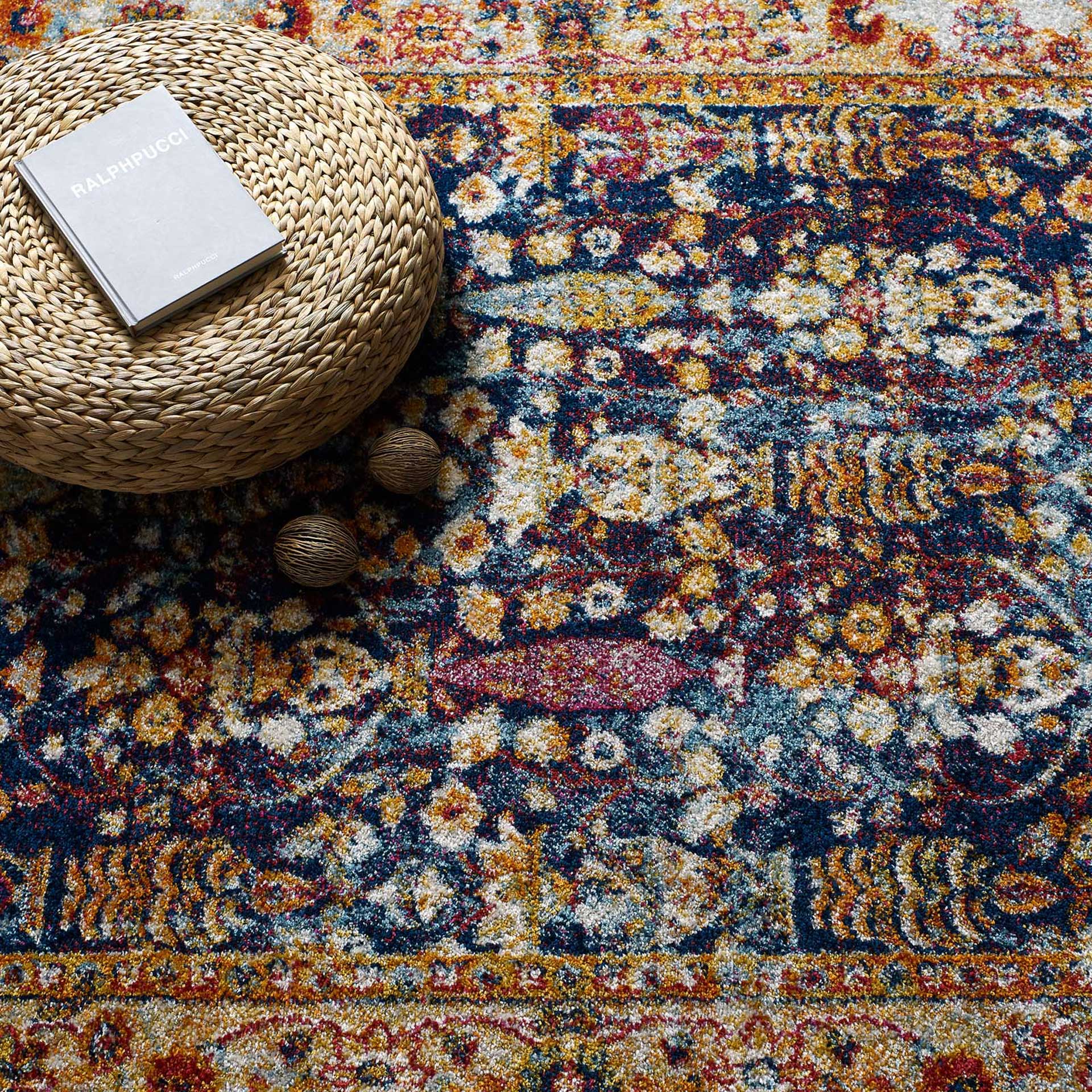Eastham Area Rug Blue/Orange/Yellow/Red - Image 7