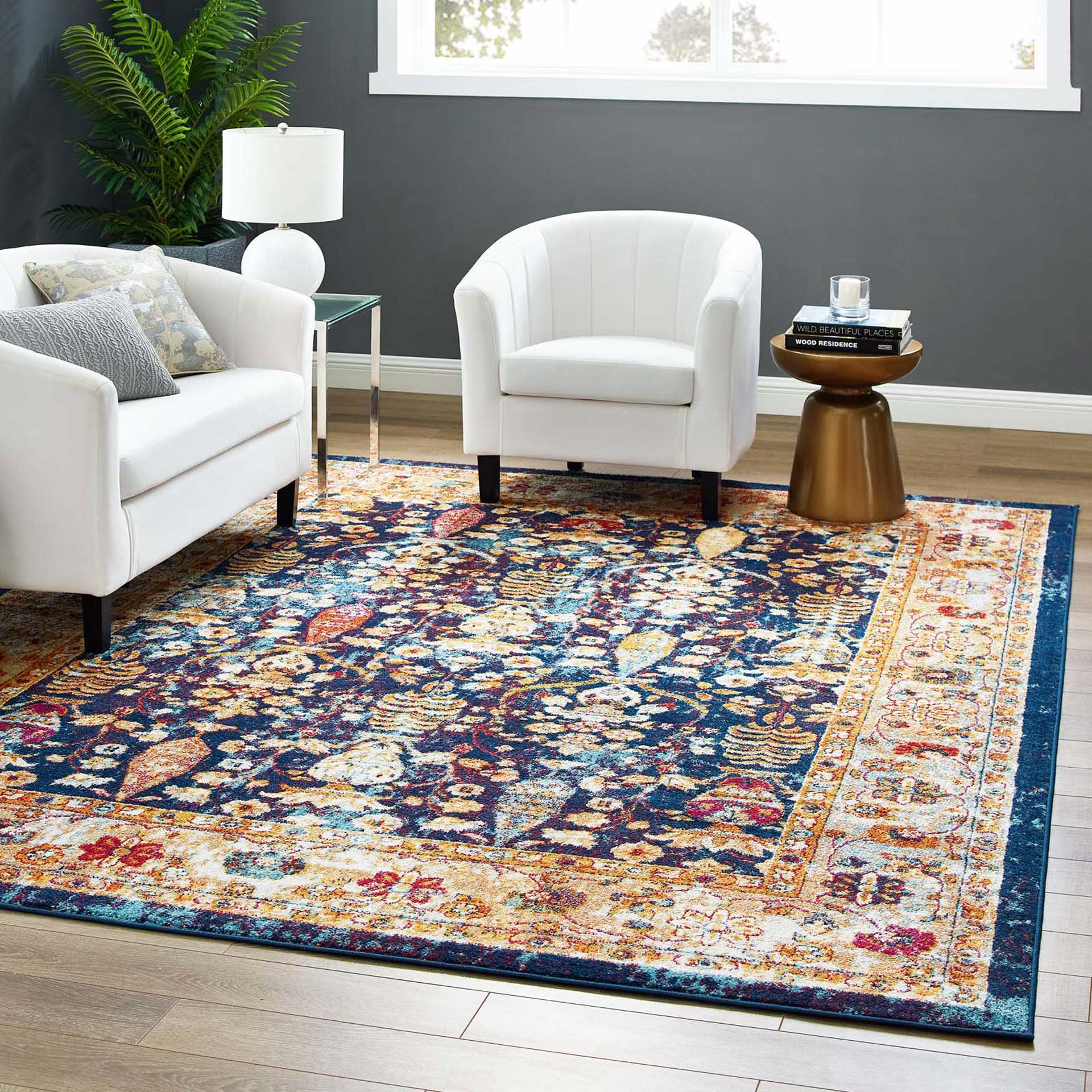 Eastham Area Rug Blue/Orange/Yellow/Red - Image 8