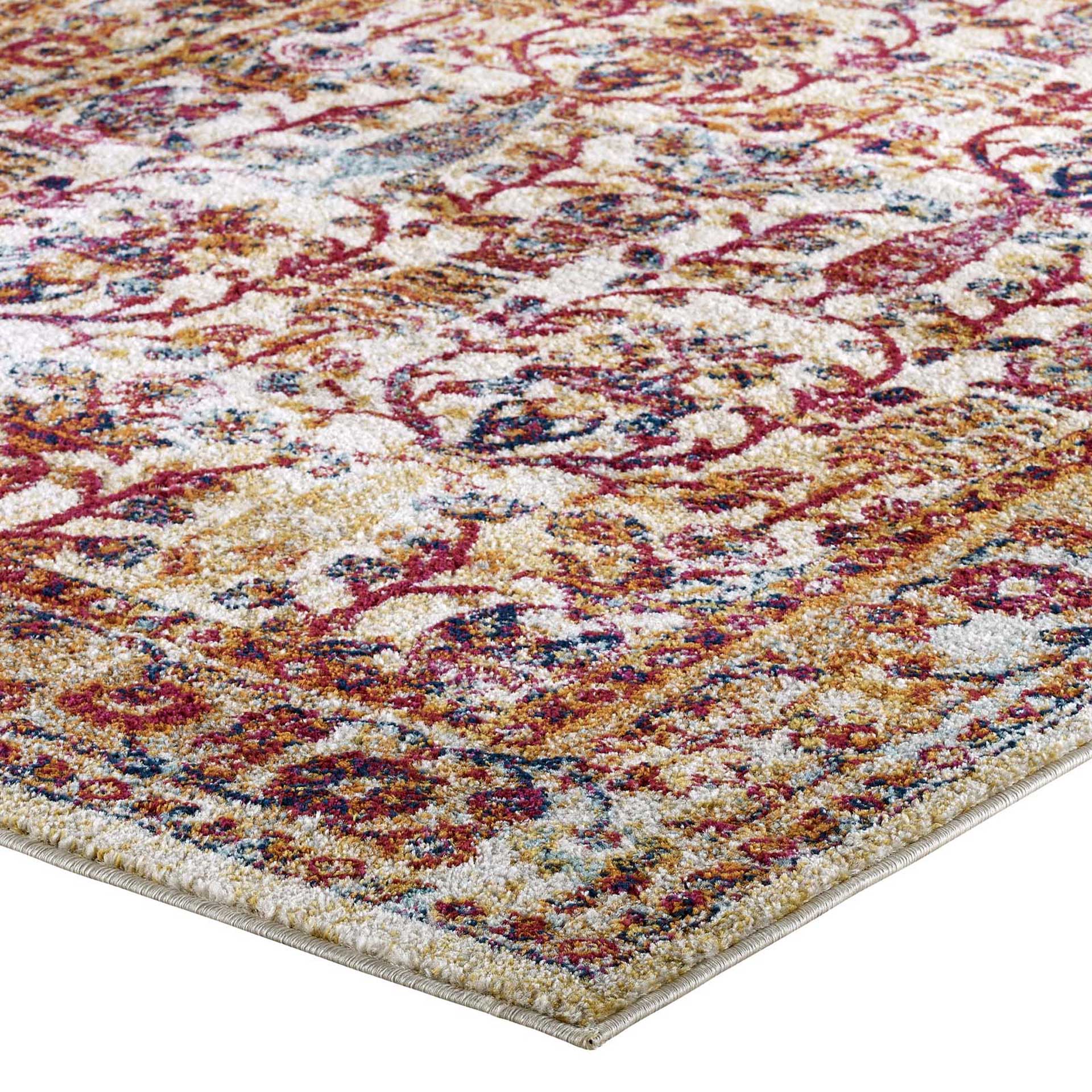 Eastham Area Rug Ivory/Blue/Orange/Yellow/Red - Image 3
