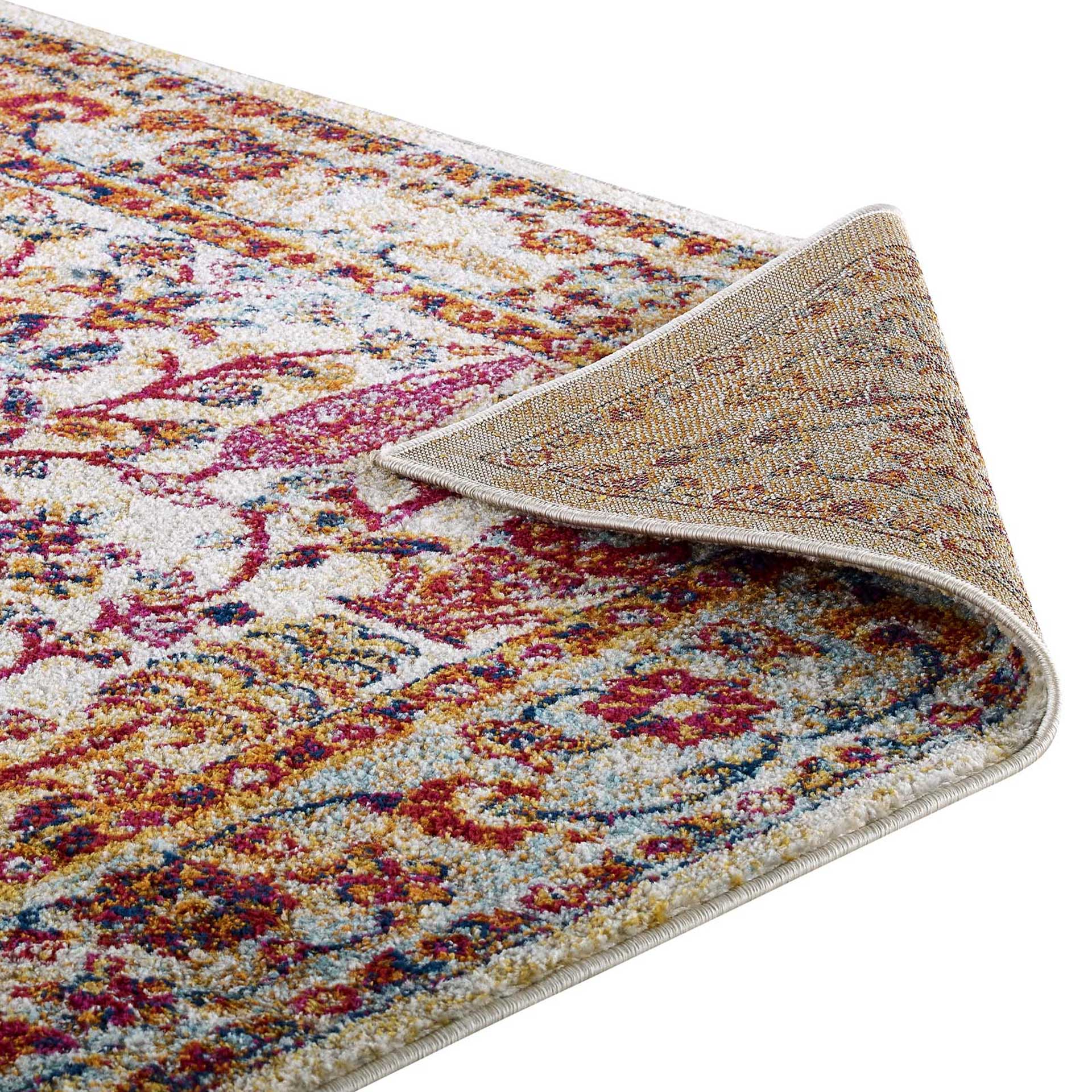 Eastham Area Rug Ivory/Blue/Orange/Yellow/Red - Image 4