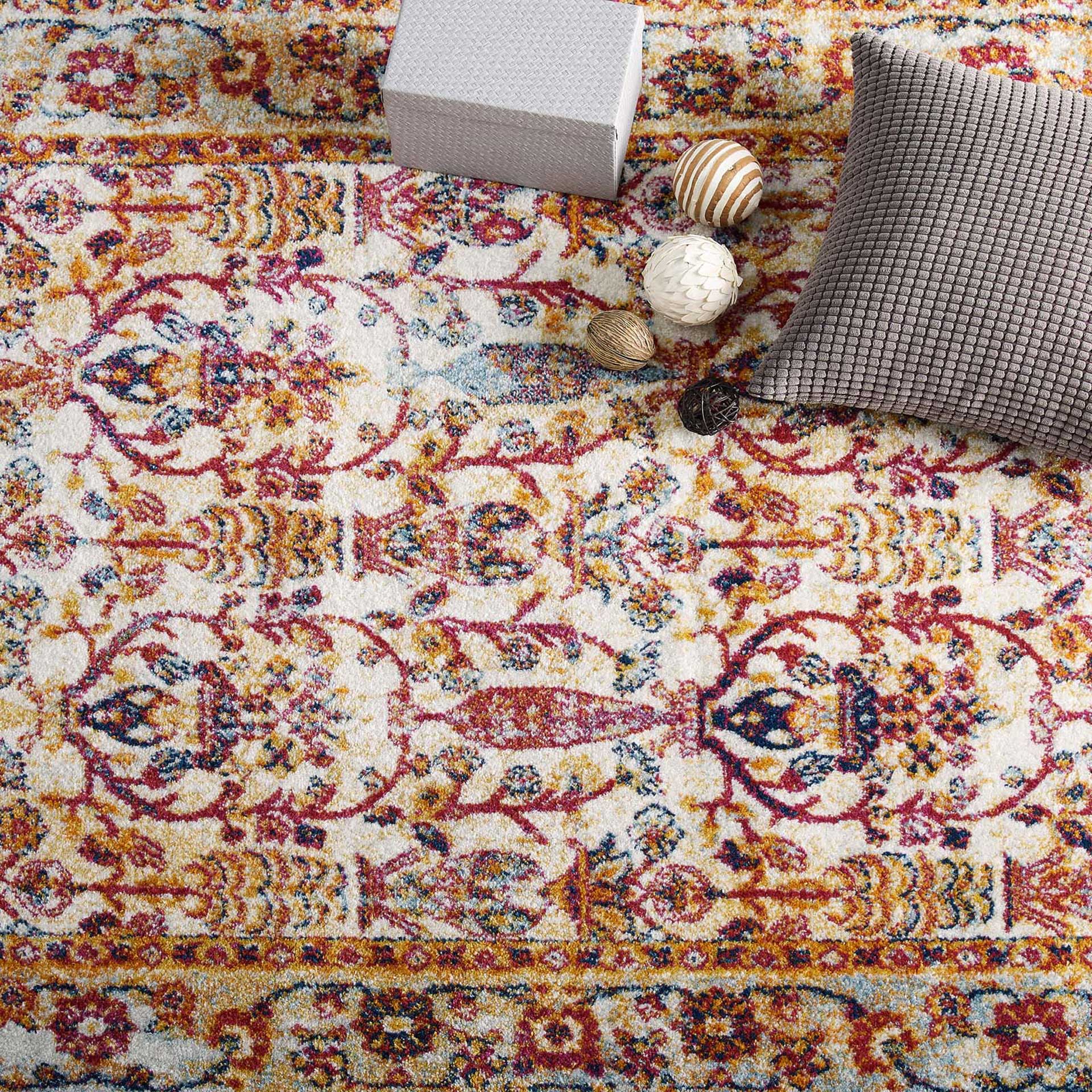 Eastham Area Rug Ivory/Blue/Orange/Yellow/Red - Image 7
