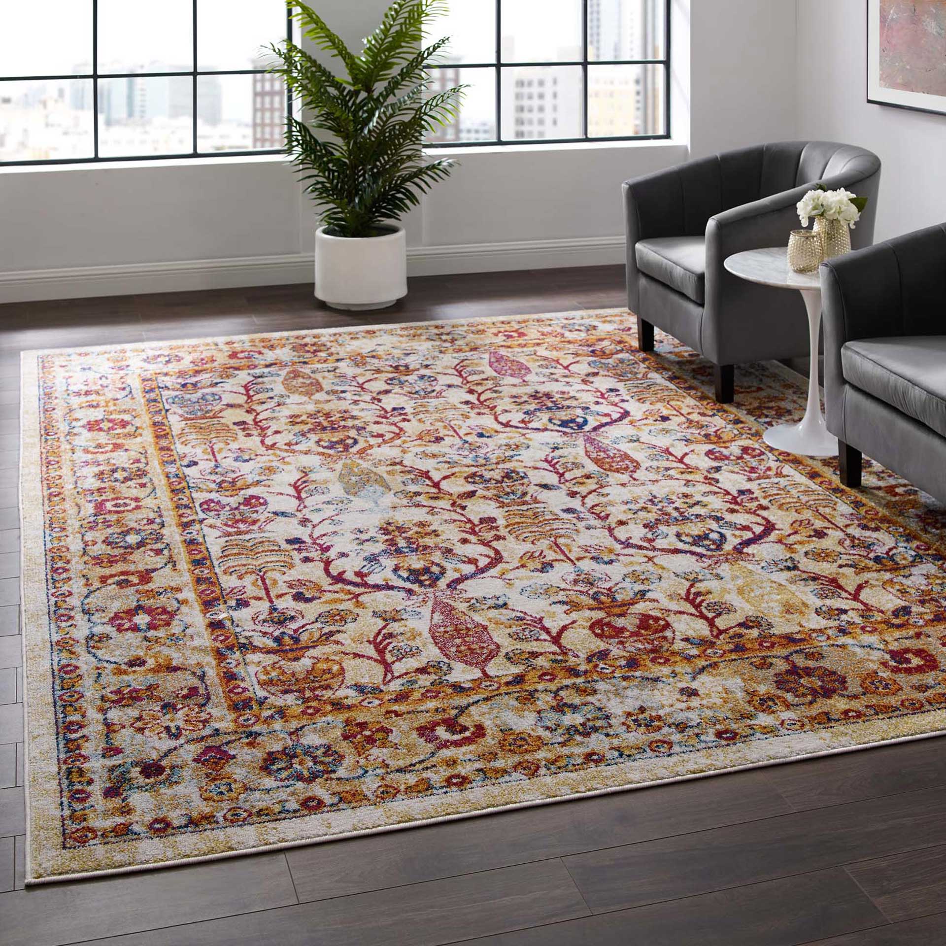 Eastham Area Rug Ivory/Blue/Orange/Yellow/Red - Image 8